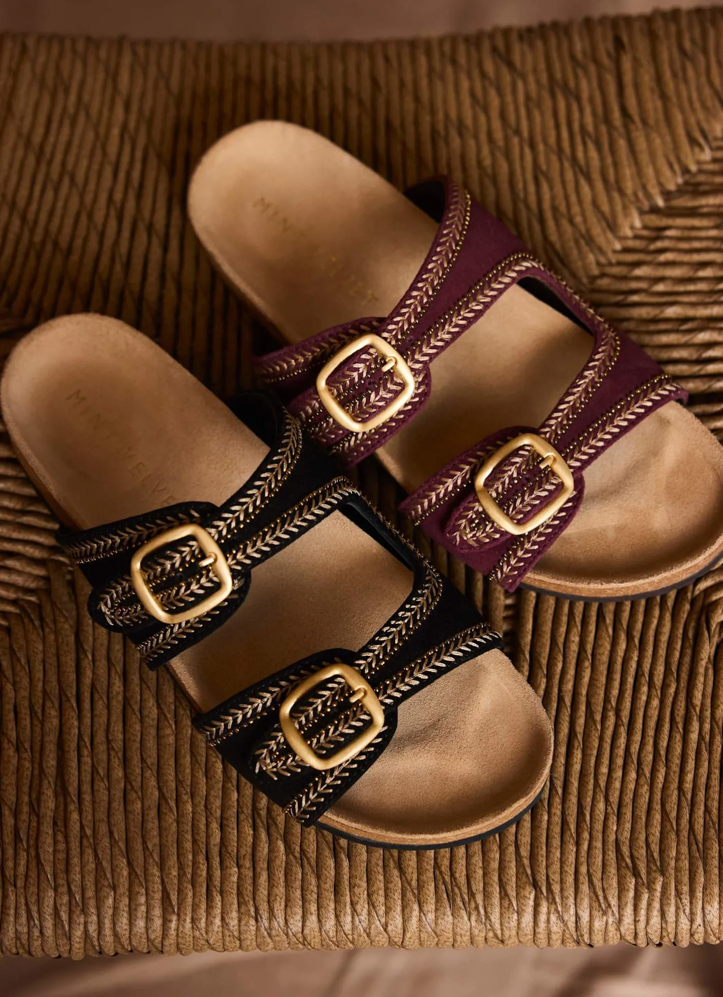 Discount Ava Suede Beaded Sandals Sandals