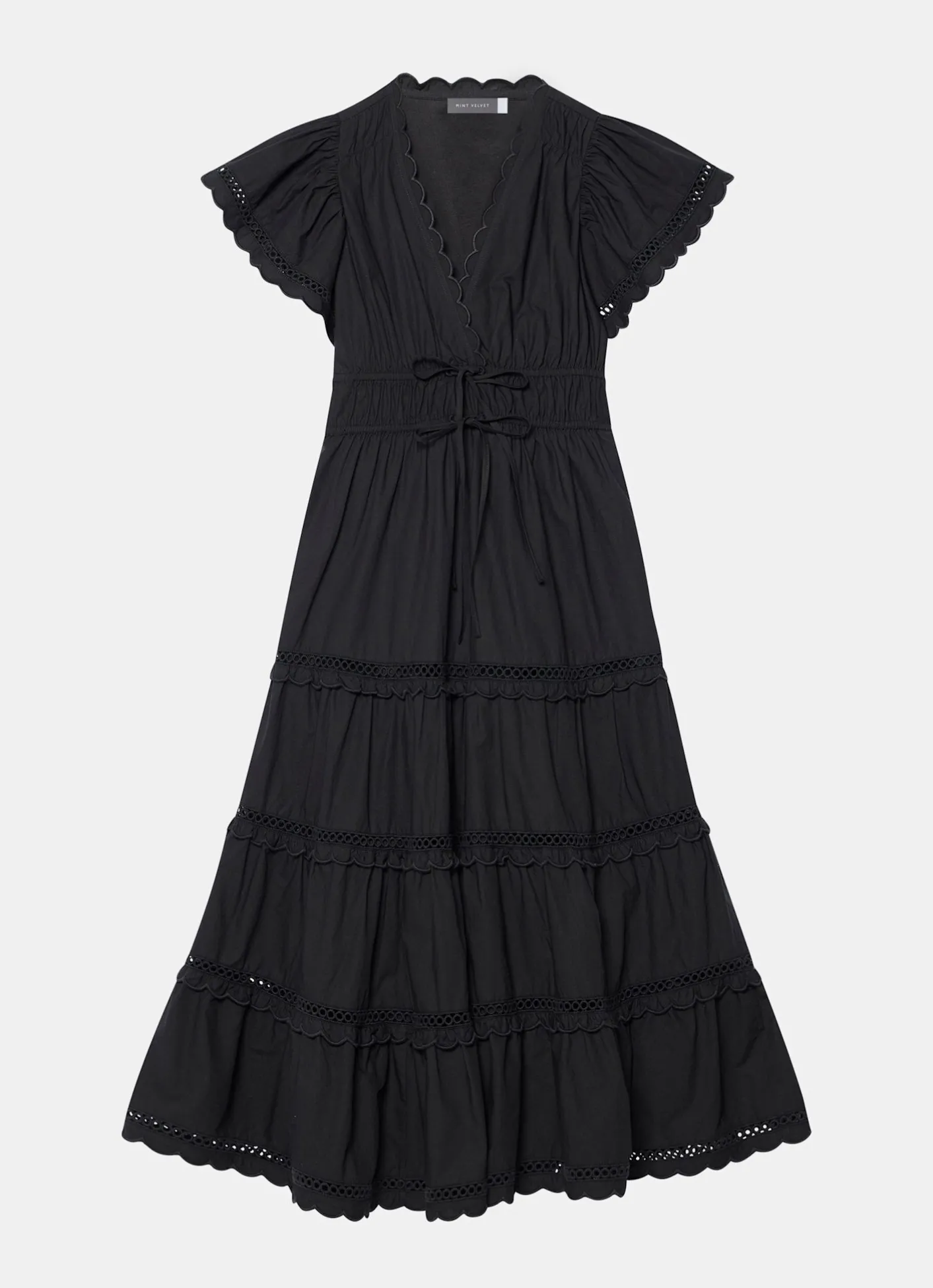 Cotton Ruffle Midi Dress Midi Dresses