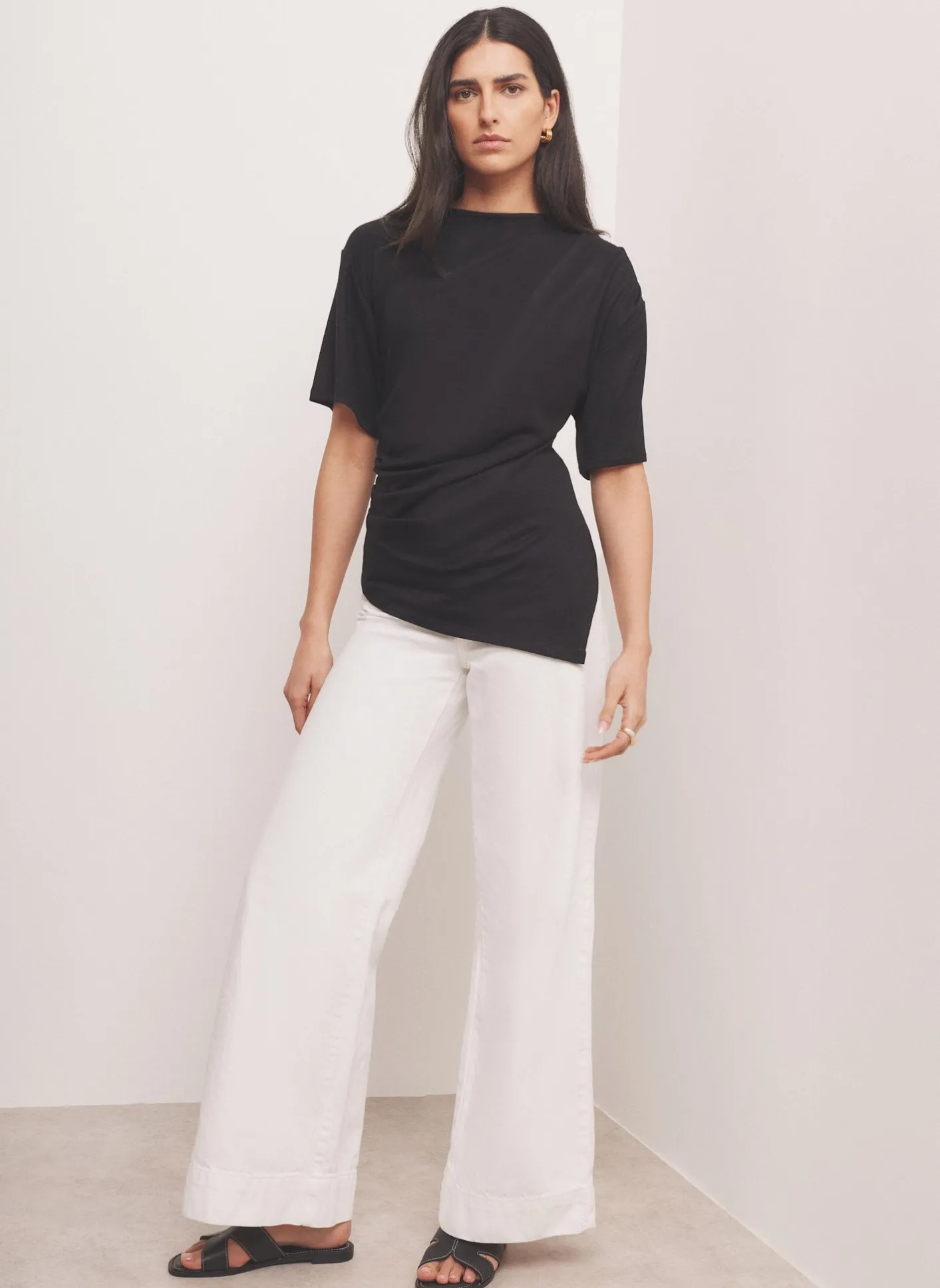 Hot Draped Asymmetric Top All Tops|Tops