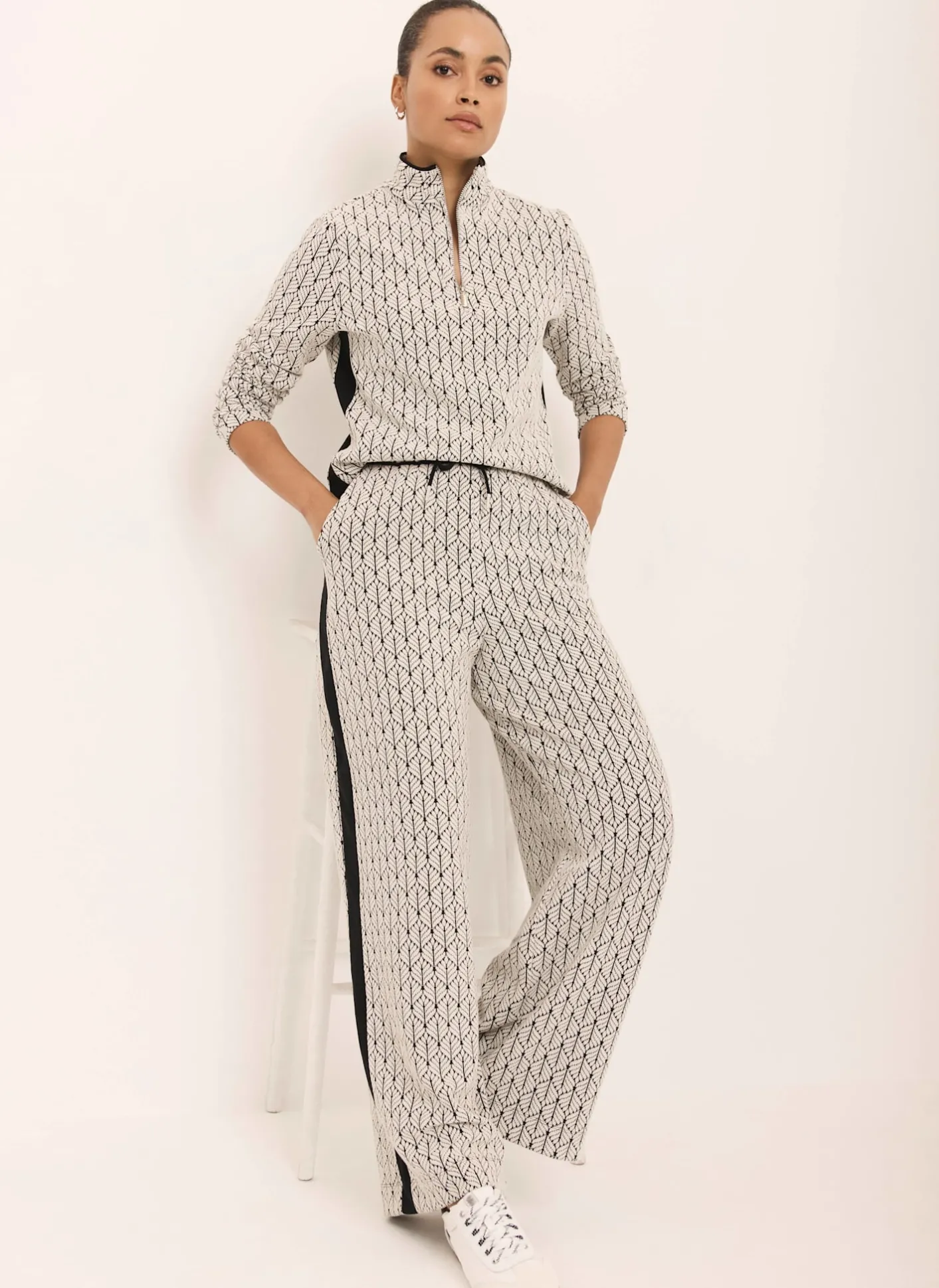 Hot Jacquard Zip Top Sweatshirts|Sweatshirts