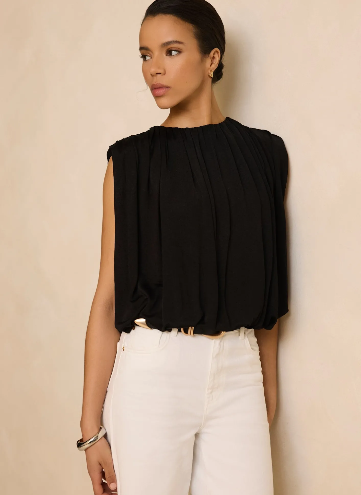 Best Pleated Bubble Hem Top All Tops|Tops