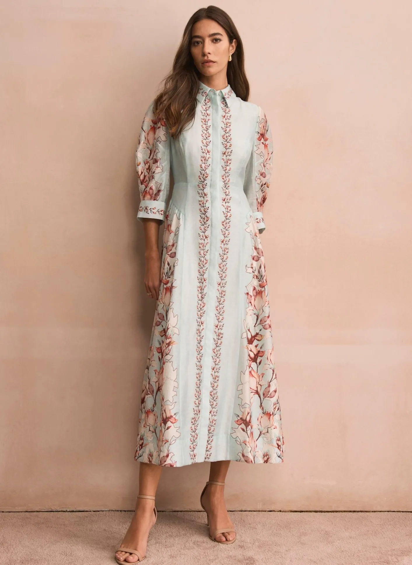 Online Floral Print Midi Shirt Dress Occasion Dresses|Occasion Dresses