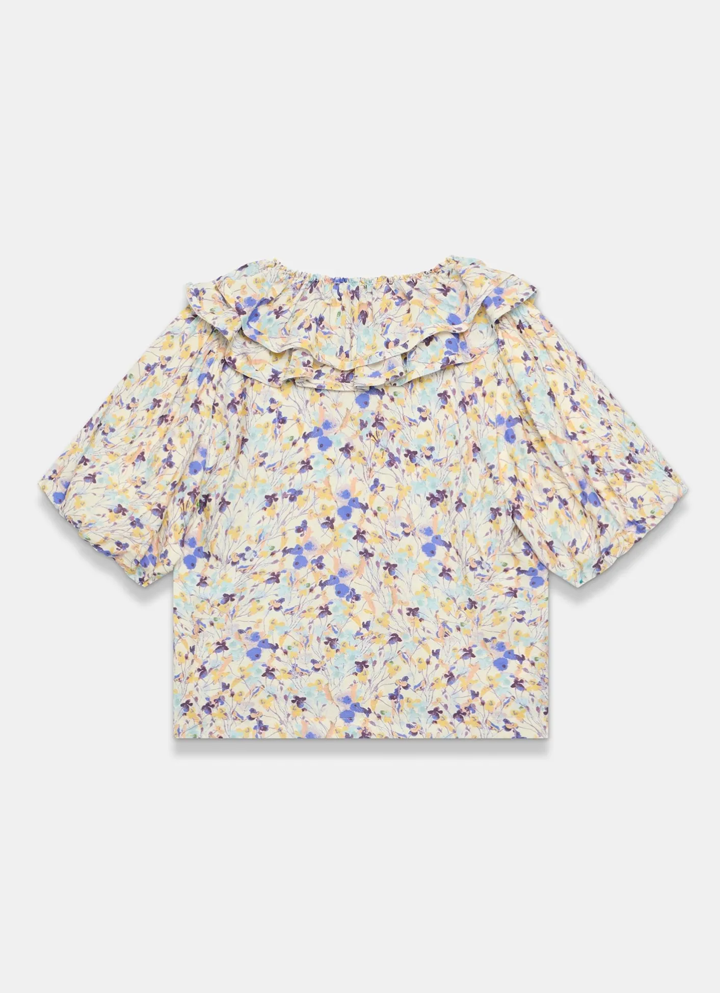 Outlet Floral Ruffle Trim Blouse Shirts & Blouses