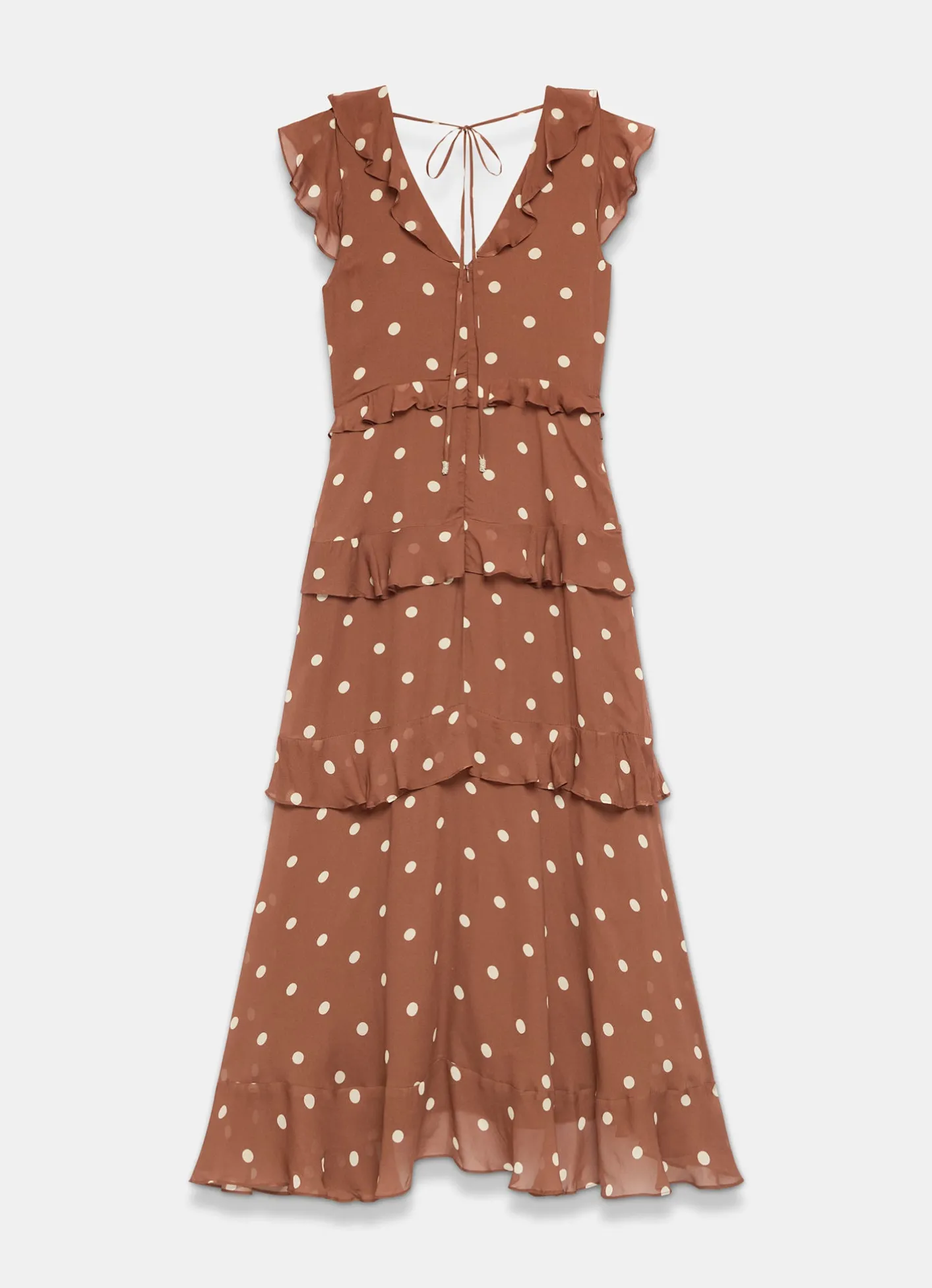 New Polka Dot Print Ruffle Midi Dress Occasion Dresses|Occasion Dresses