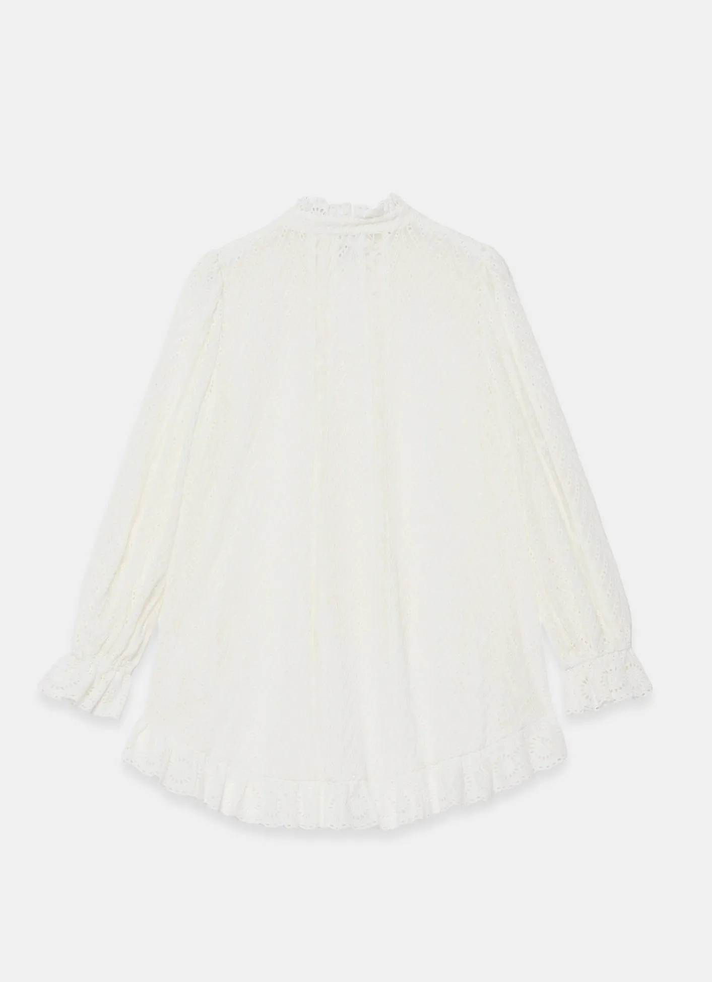 Broderie Trim Longline Blouse Shirts & Blouses