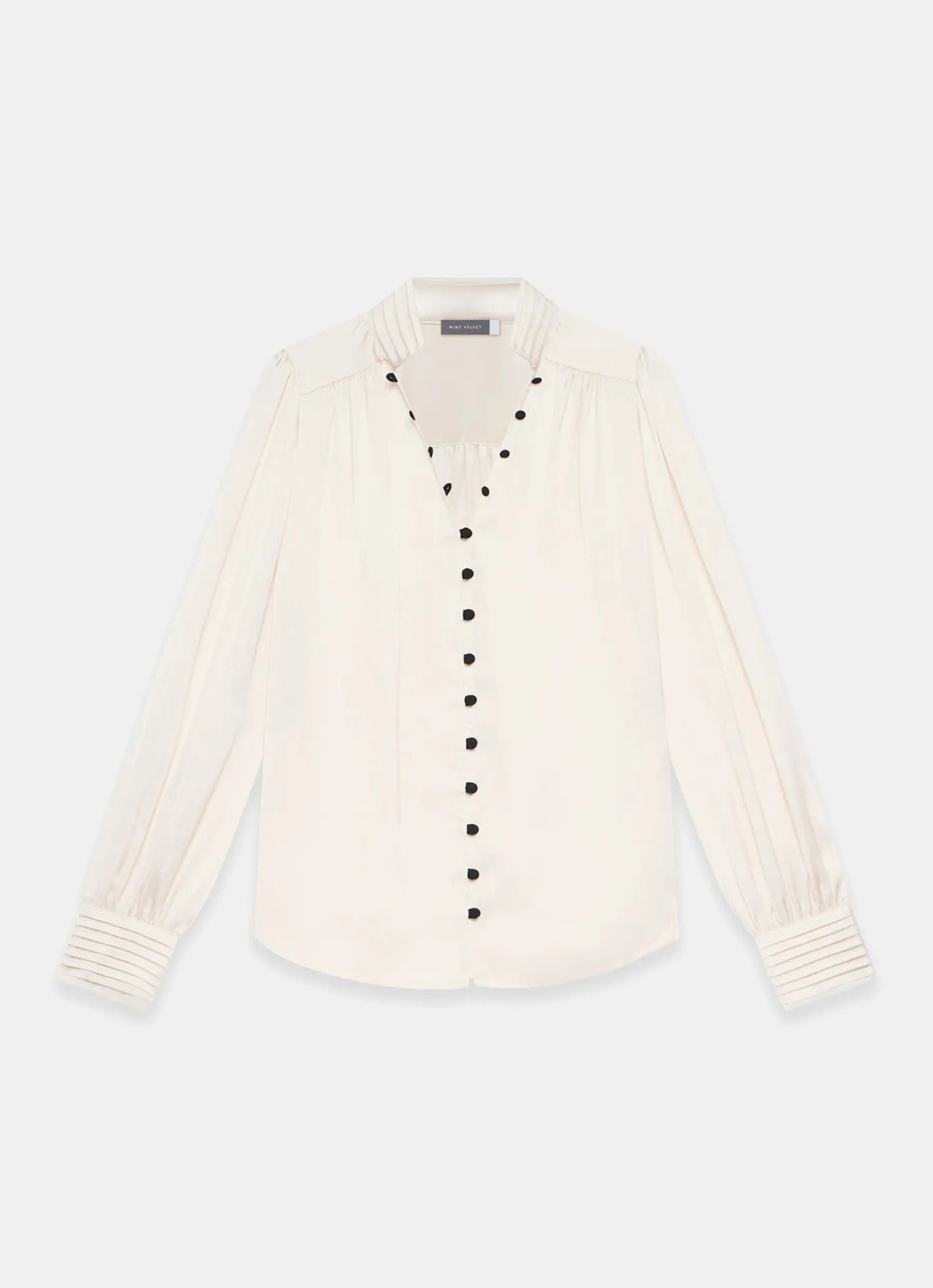 Online Contrast Satin Blouse Shirts & Blouses