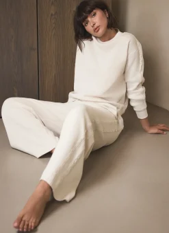 Hot Cotton Blend Lace Trim Joggers Leggings & Joggers|Trousers