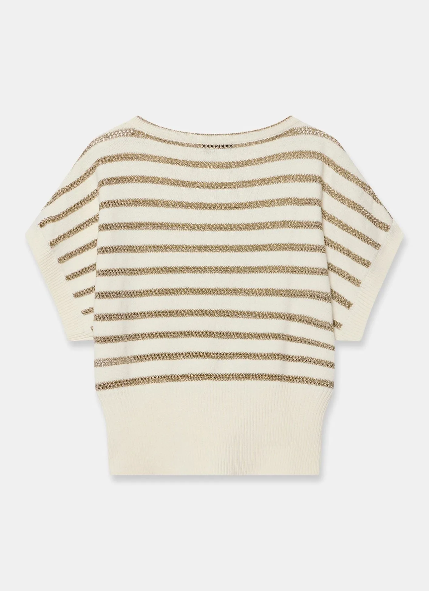 Online Cream Cotton Blend Metallic Stripe Top Jumpers|Jumpers & Cardigans