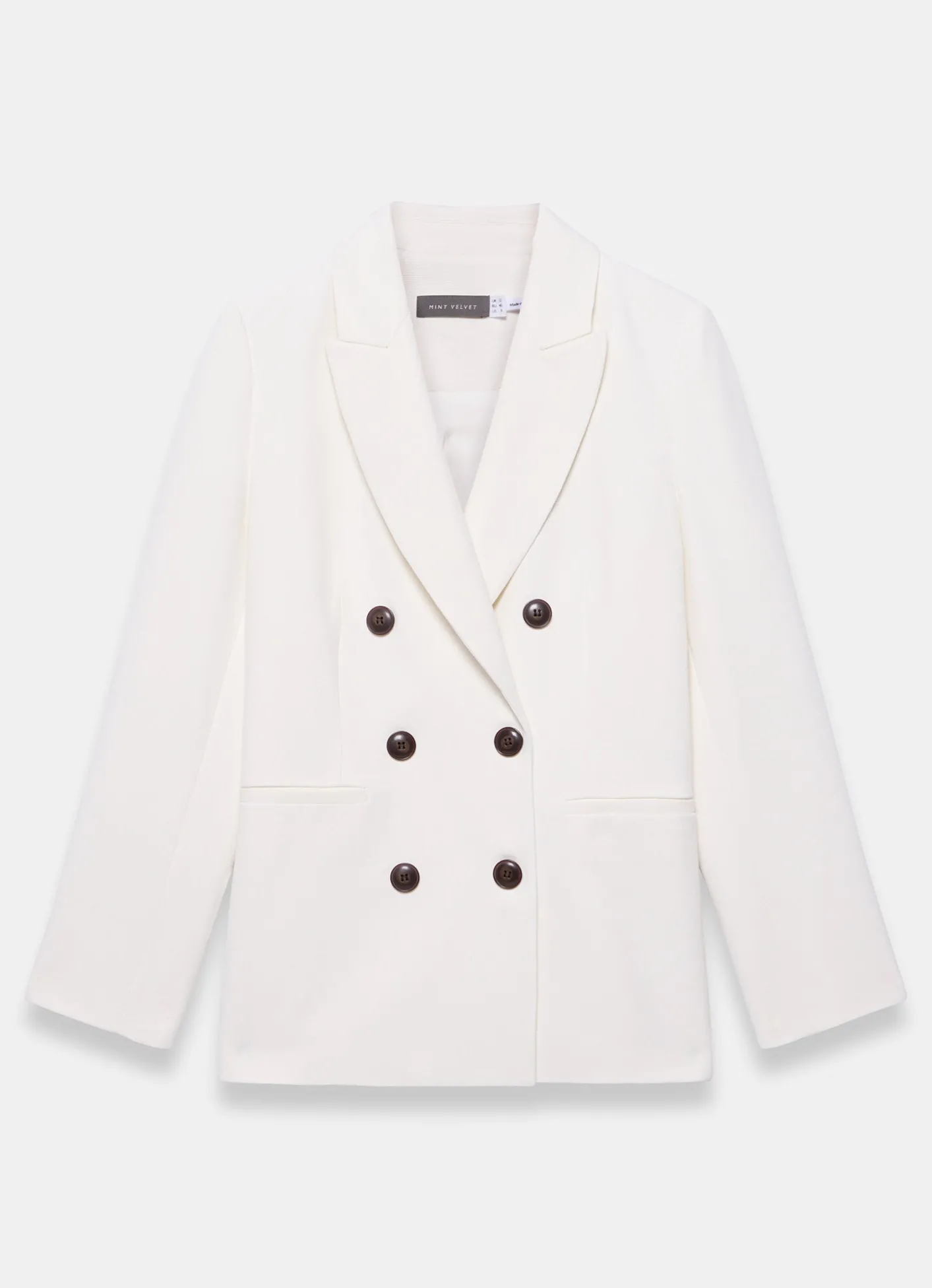 Discount Cream Double Breasted Blazer Jackets