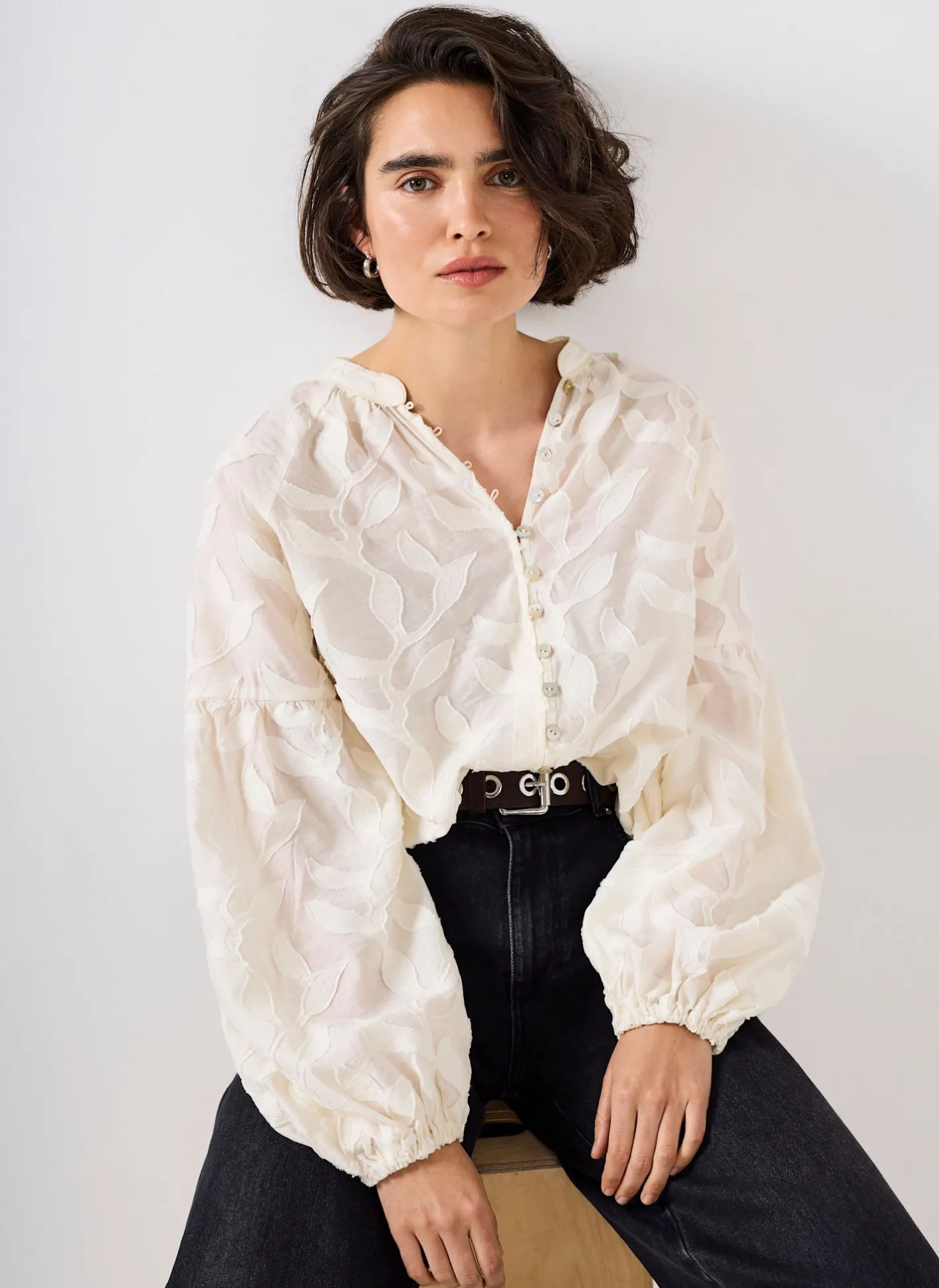 Best Floral Jacquard Blouse Shirts & Blouses