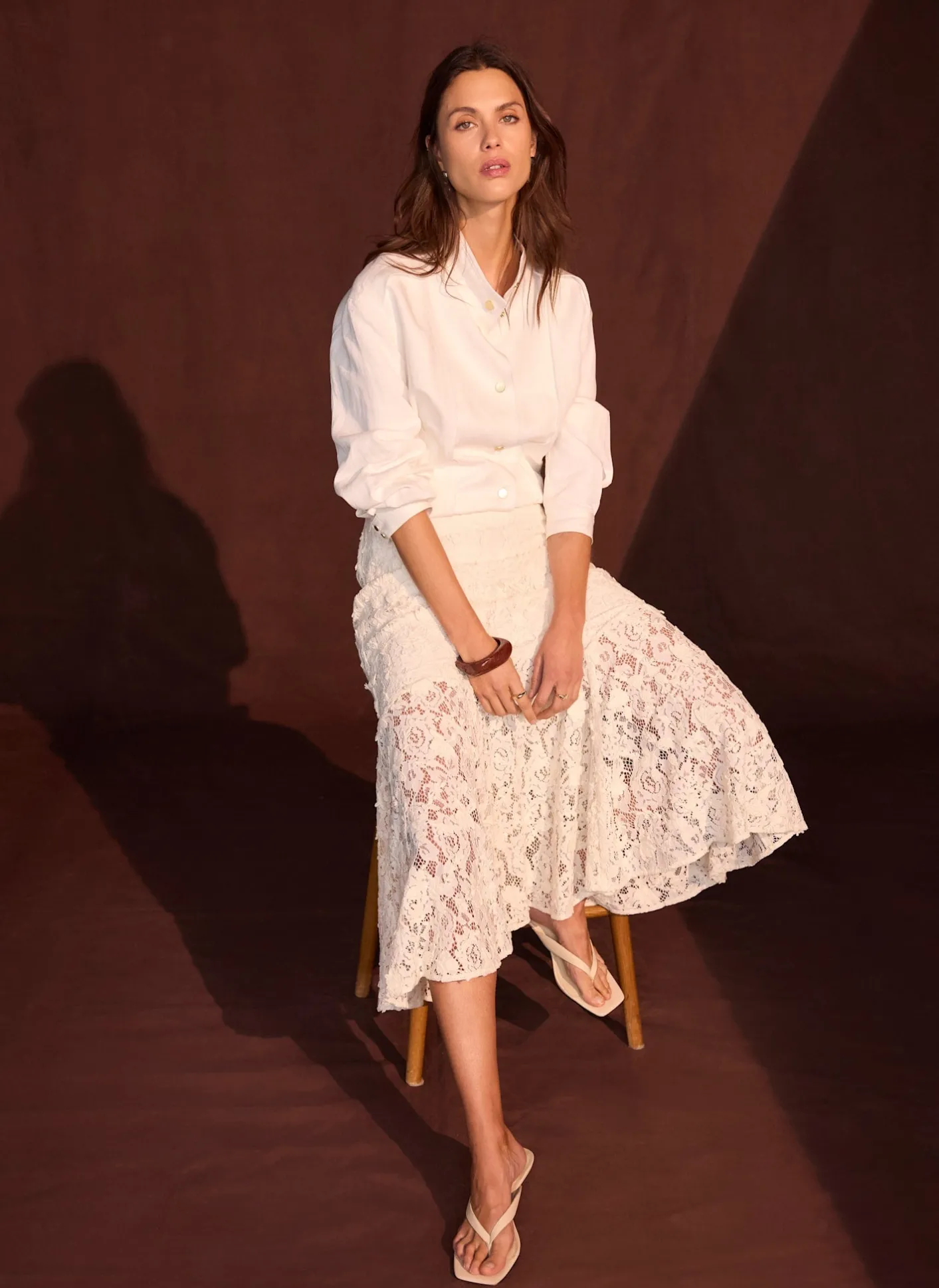 Hot Cream Lace Maxi Skirt Maxi Skirts|Skirts