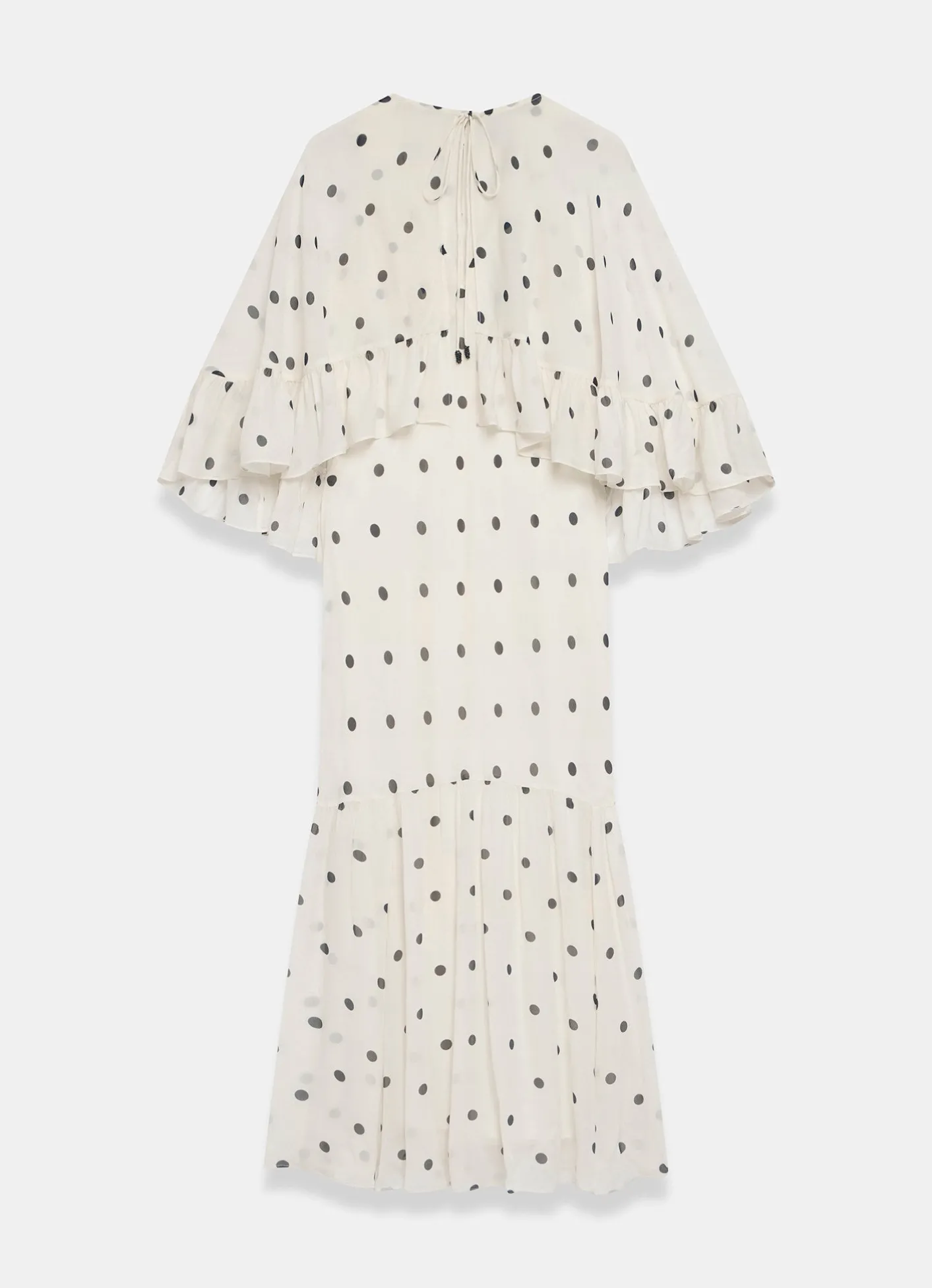 Polka Dot Print Cape Maxi Dress Occasion Dresses|Occasion Dresses