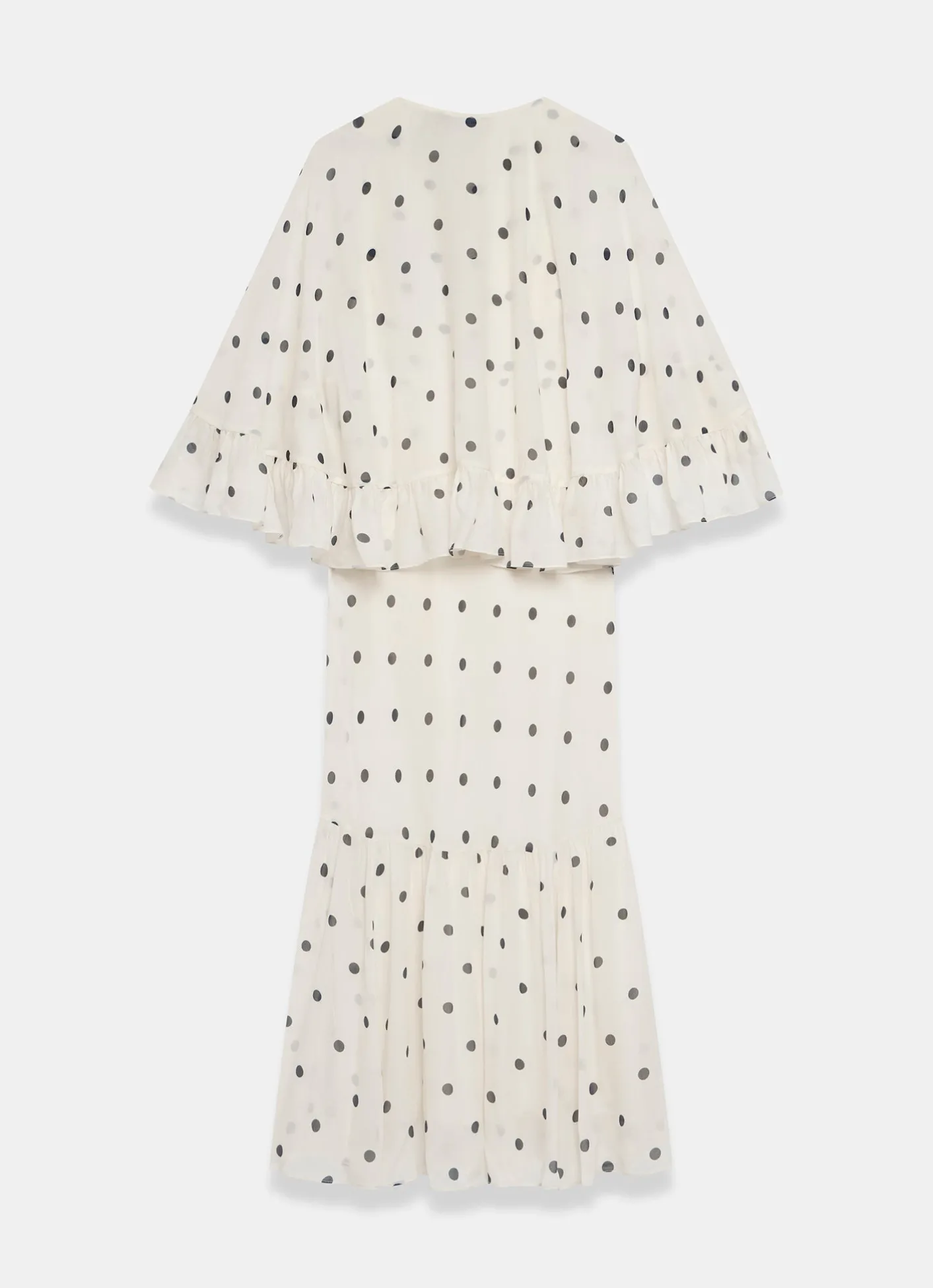 Polka Dot Print Cape Maxi Dress Occasion Dresses|Occasion Dresses