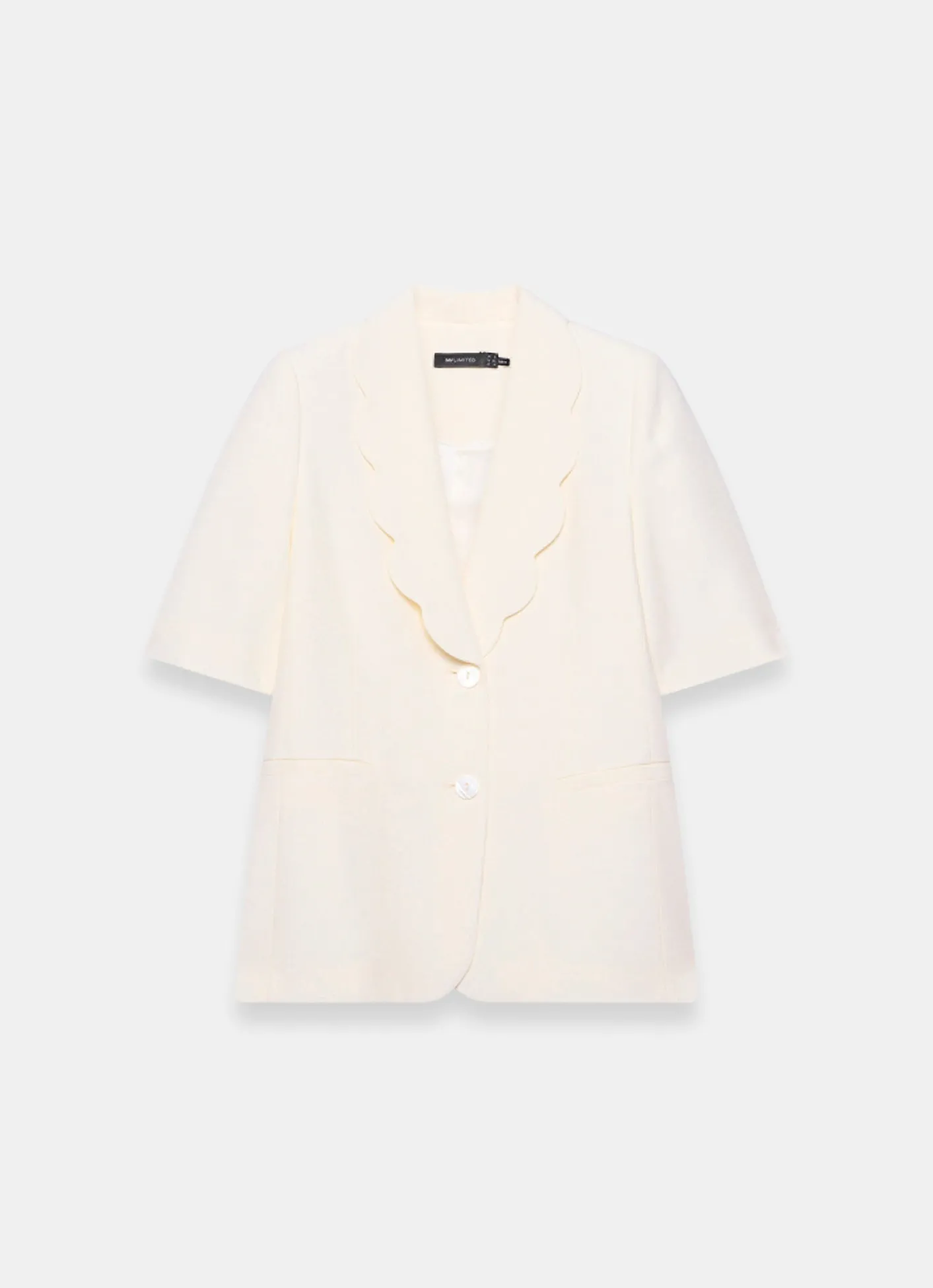 New Scallop Front Short Sleeve Blazer Jackets