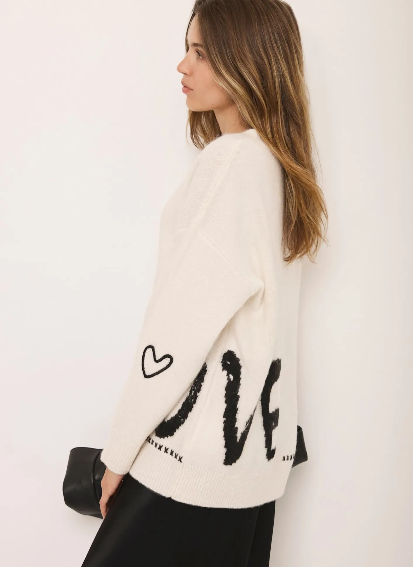 Hot Wool Blend Graphic Love Jumper Jumpers|Jumpers & Cardigans