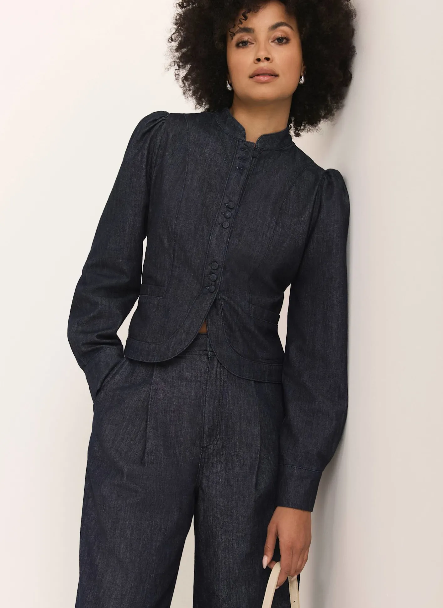 Hot Dark Indigo Denim Long Sleeve Jacket Jackets|Denim Jackets