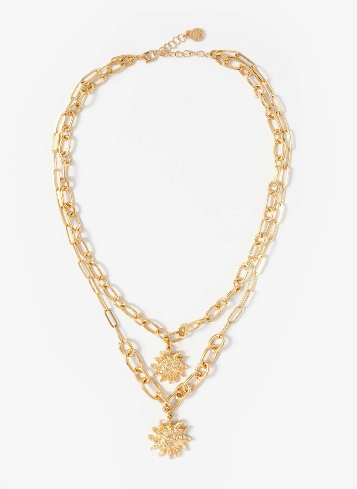 New Tone Double Layered Sun Necklace Jewellery|Jewelry