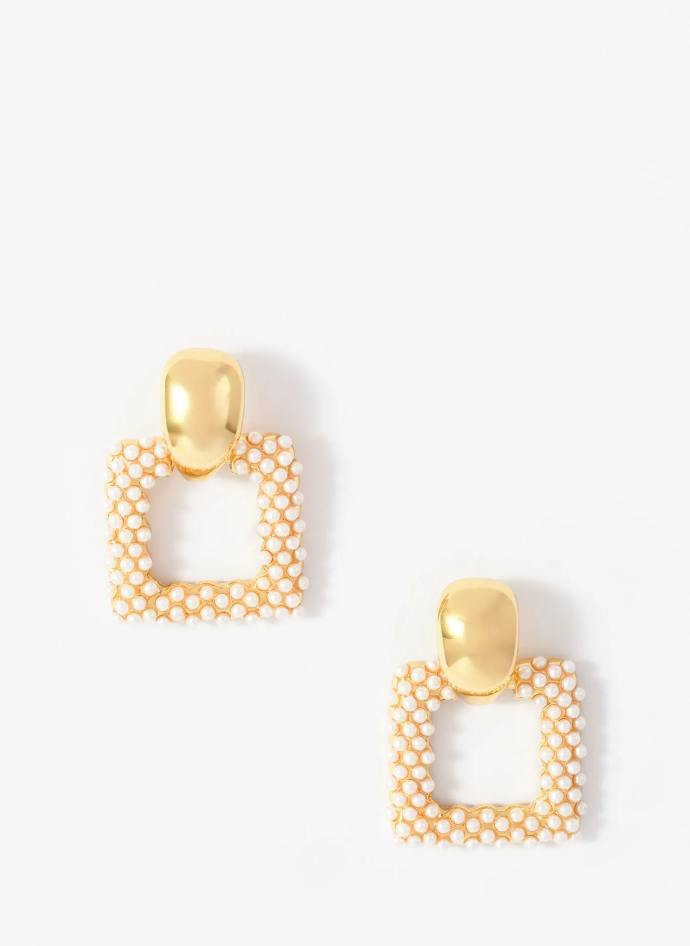 Outlet Tone Statement Square Pearl Earrings Jewellery|Jewelry
