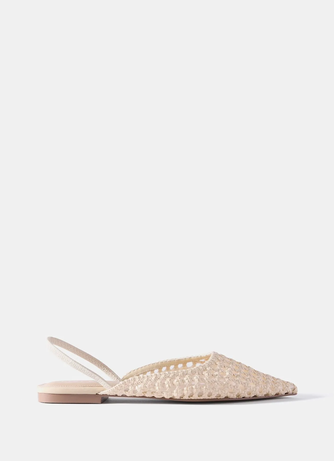 Hot Grace Cream Woven Ballet Flats Flat Shoes