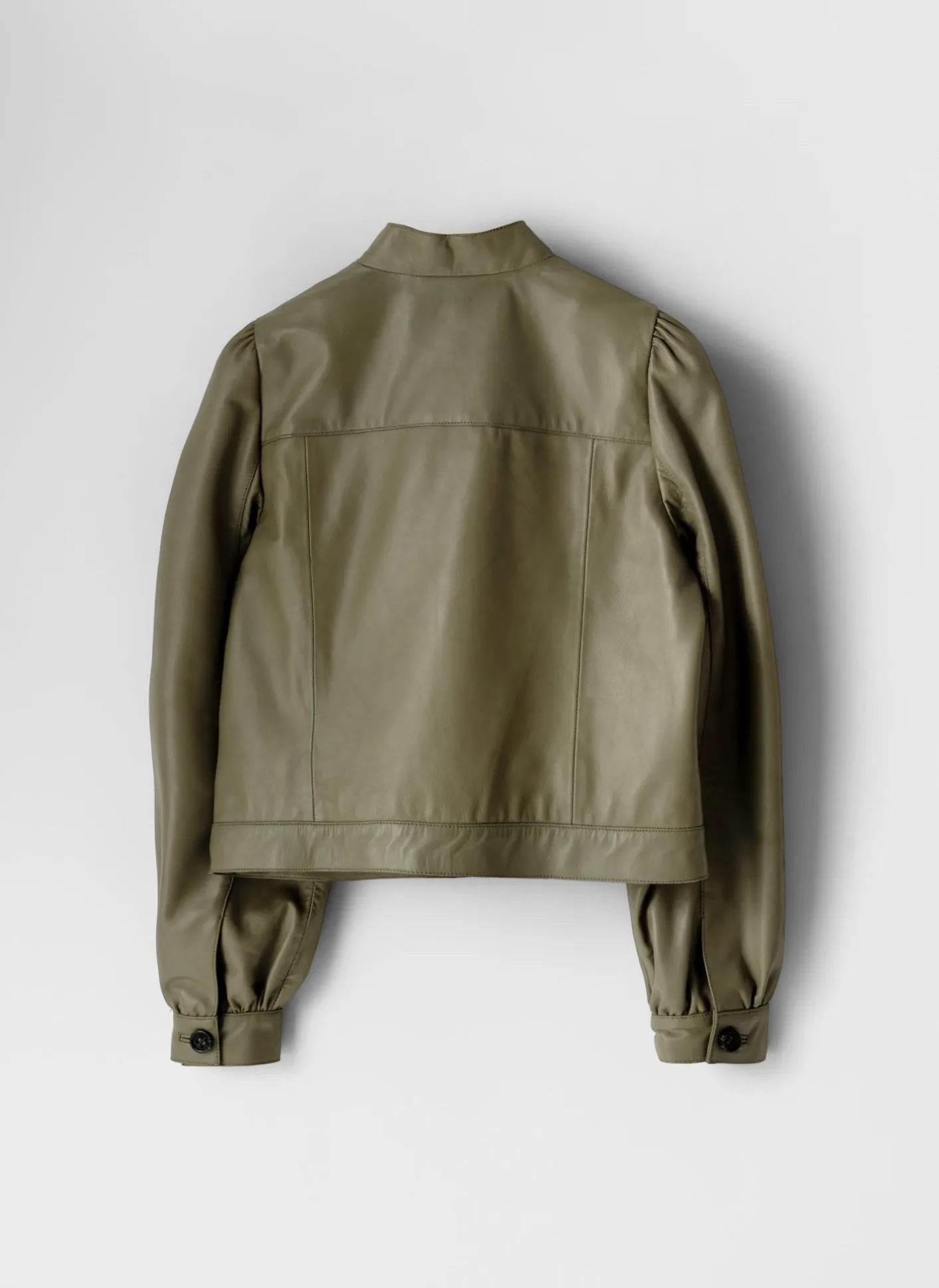 Discount Leather Puff Sleeve Jacket Jackets|Leather & Suede Jackets