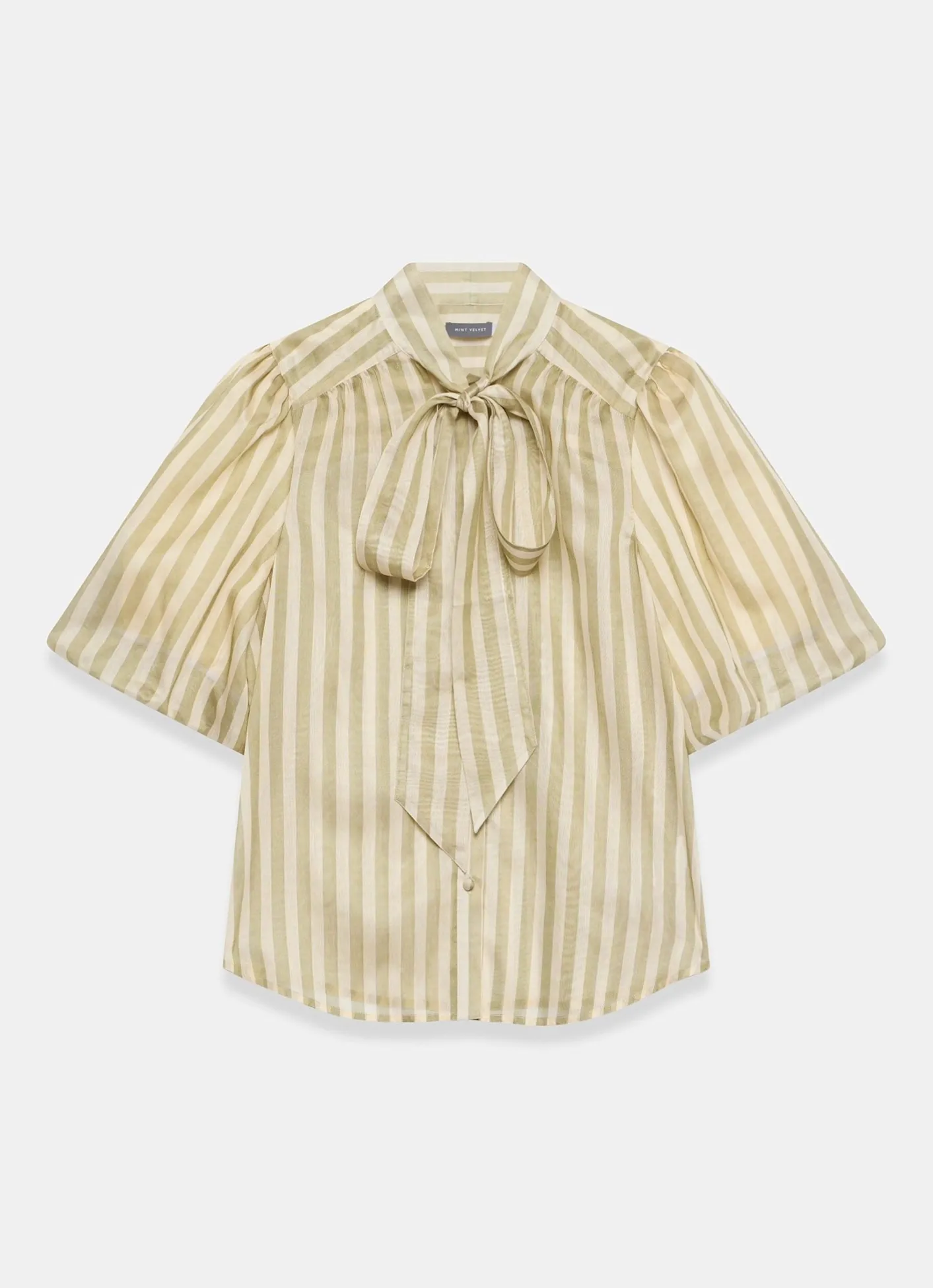 New Striped Puff Sleeve Blouse Shirts & Blouses