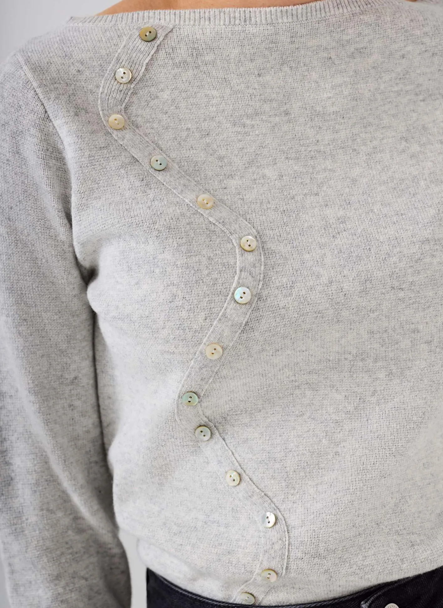 Clearance Button Detail Knit Top Knitted Tops|Knitted Tops