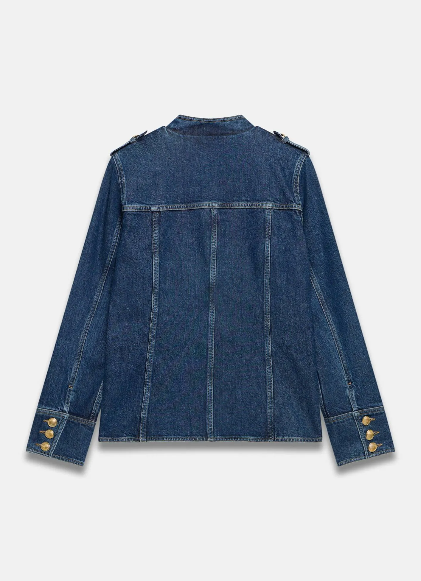Hot Indigo Denim Military Jacket Jackets|Denim Jackets