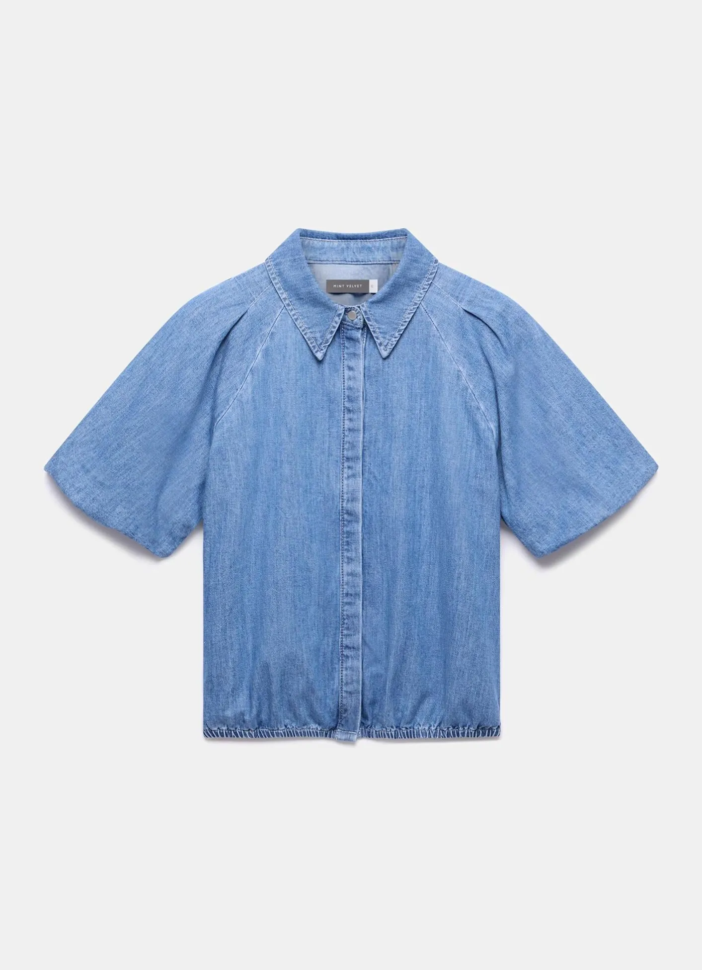 Online Indigo Denim Puff Sleeve Shirt Shirts & Blouses