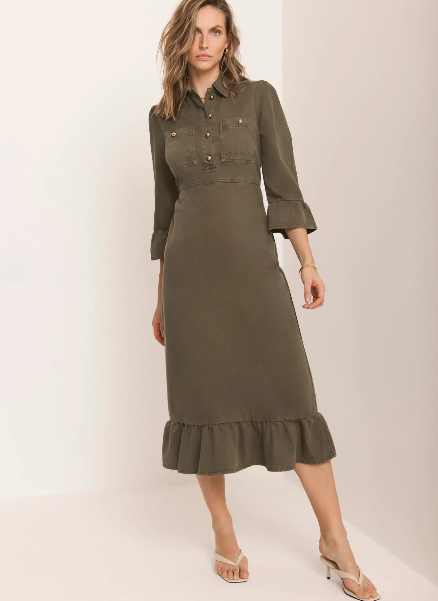 Best Denim Midi Shirt Dress Midi Dresses|Denim Dresses