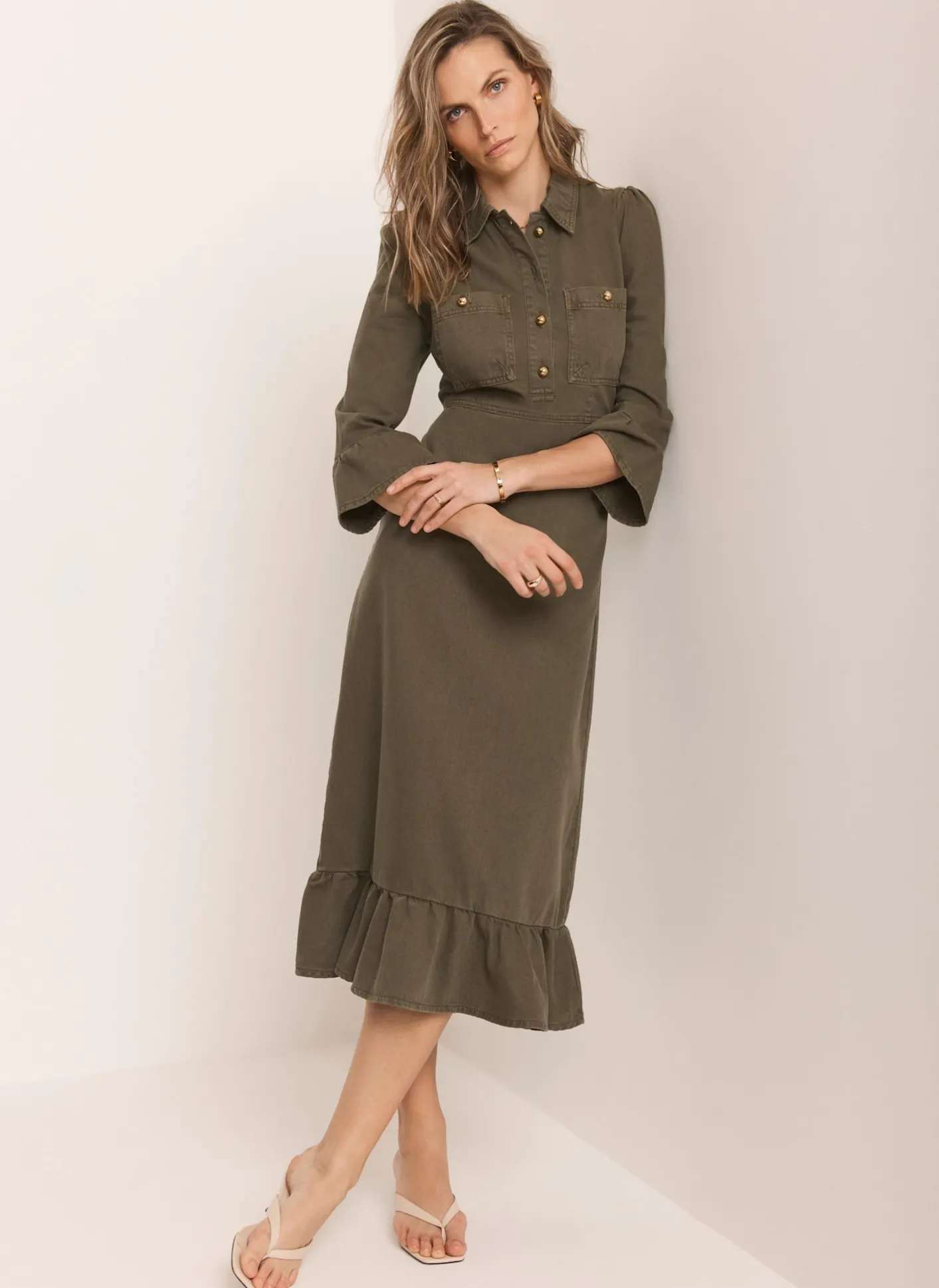 Best Denim Midi Shirt Dress Midi Dresses|Denim Dresses