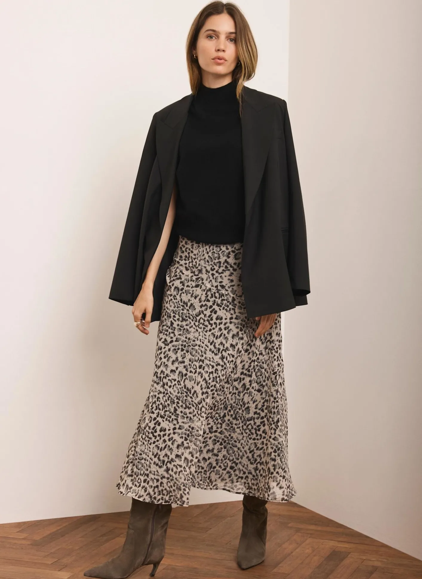 Outlet Leopard Print Midi Skirt Midi Skirts|Skirts