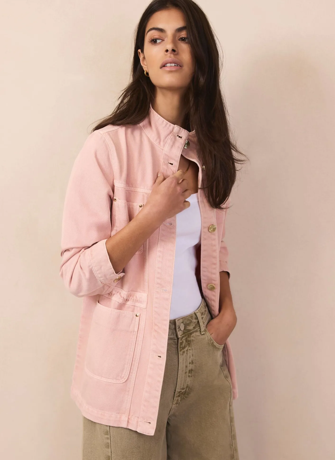 Outlet Cotton Utility Shacket Jackets