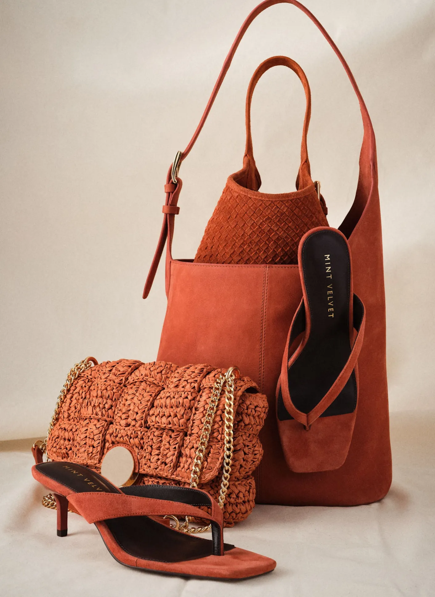 Lola Suede Woven Bucket Bag Bags