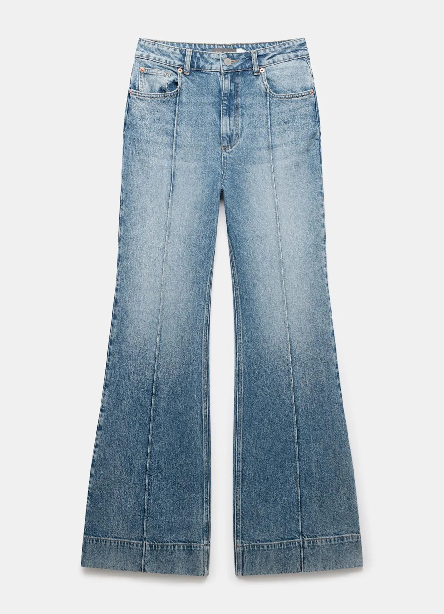 Online Mid Indigo 70s Flared Jeans Jeans|Flared Jeans