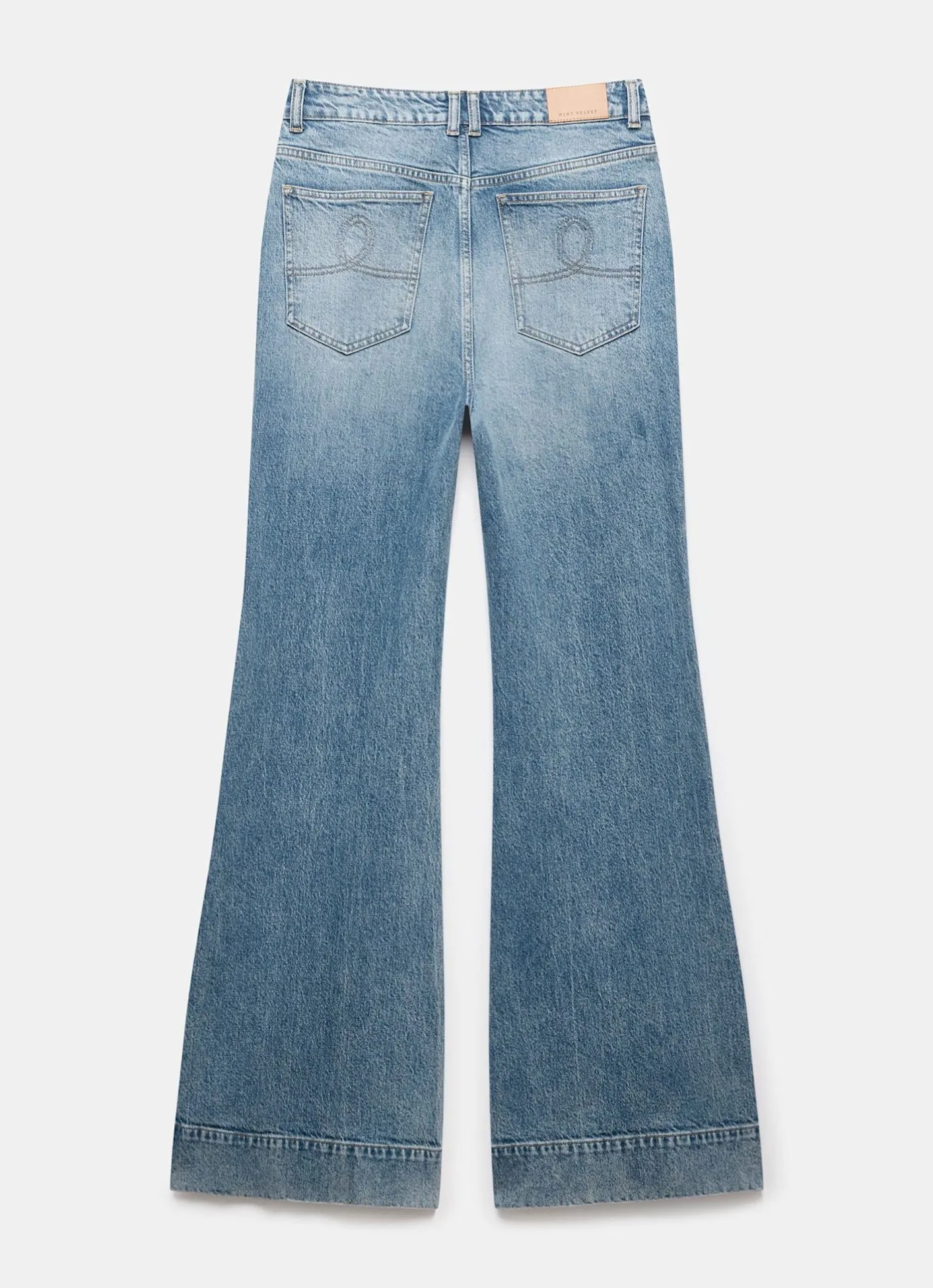 Online Mid Indigo 70s Flared Jeans Jeans|Flared Jeans