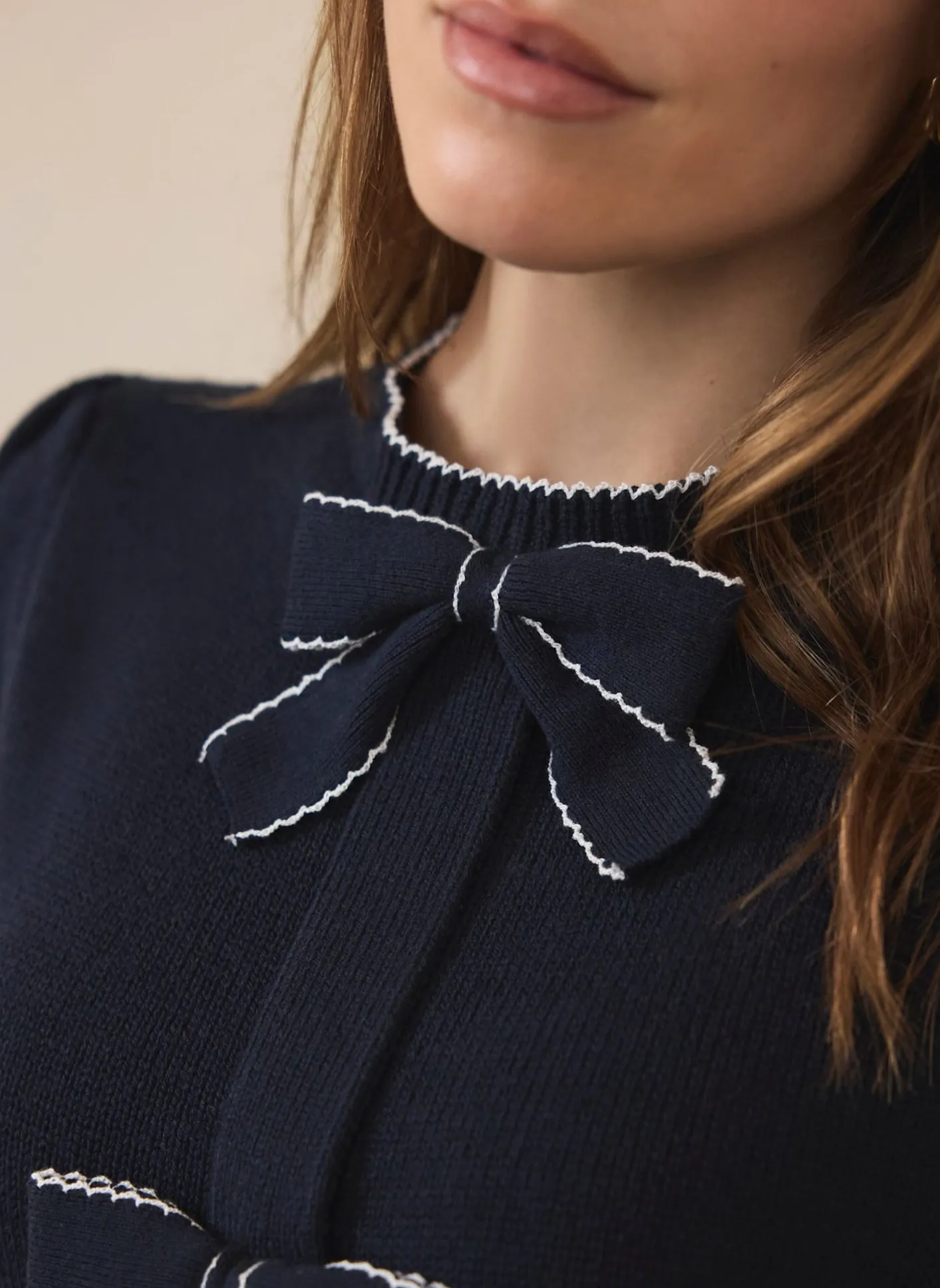 Clearance Bow Detail Knit Top Knitted Tops|Knitted Tops