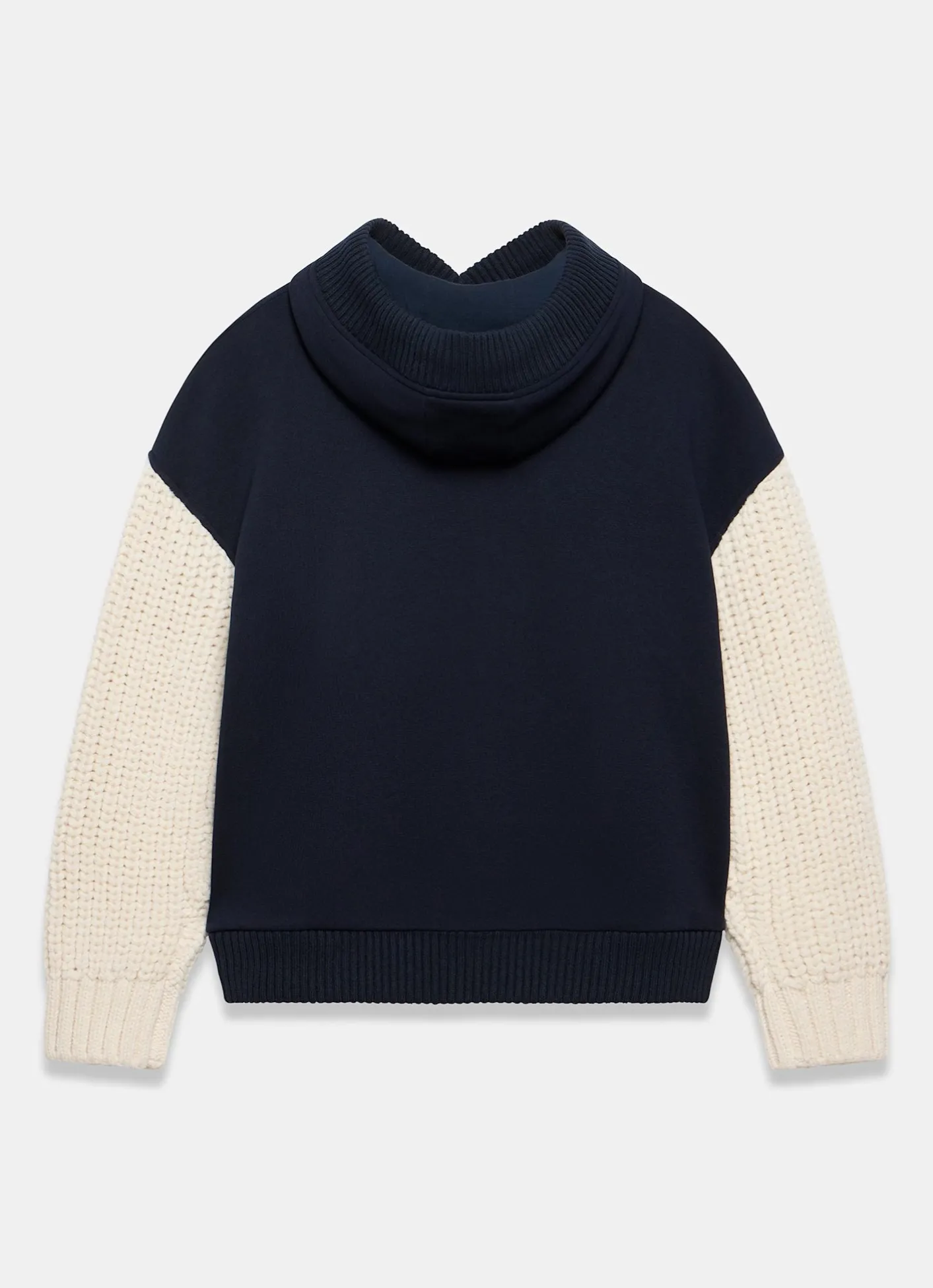 New Cotton Blend Contrast Sleeve Hoodie Sweatshirts|Sweatshirts