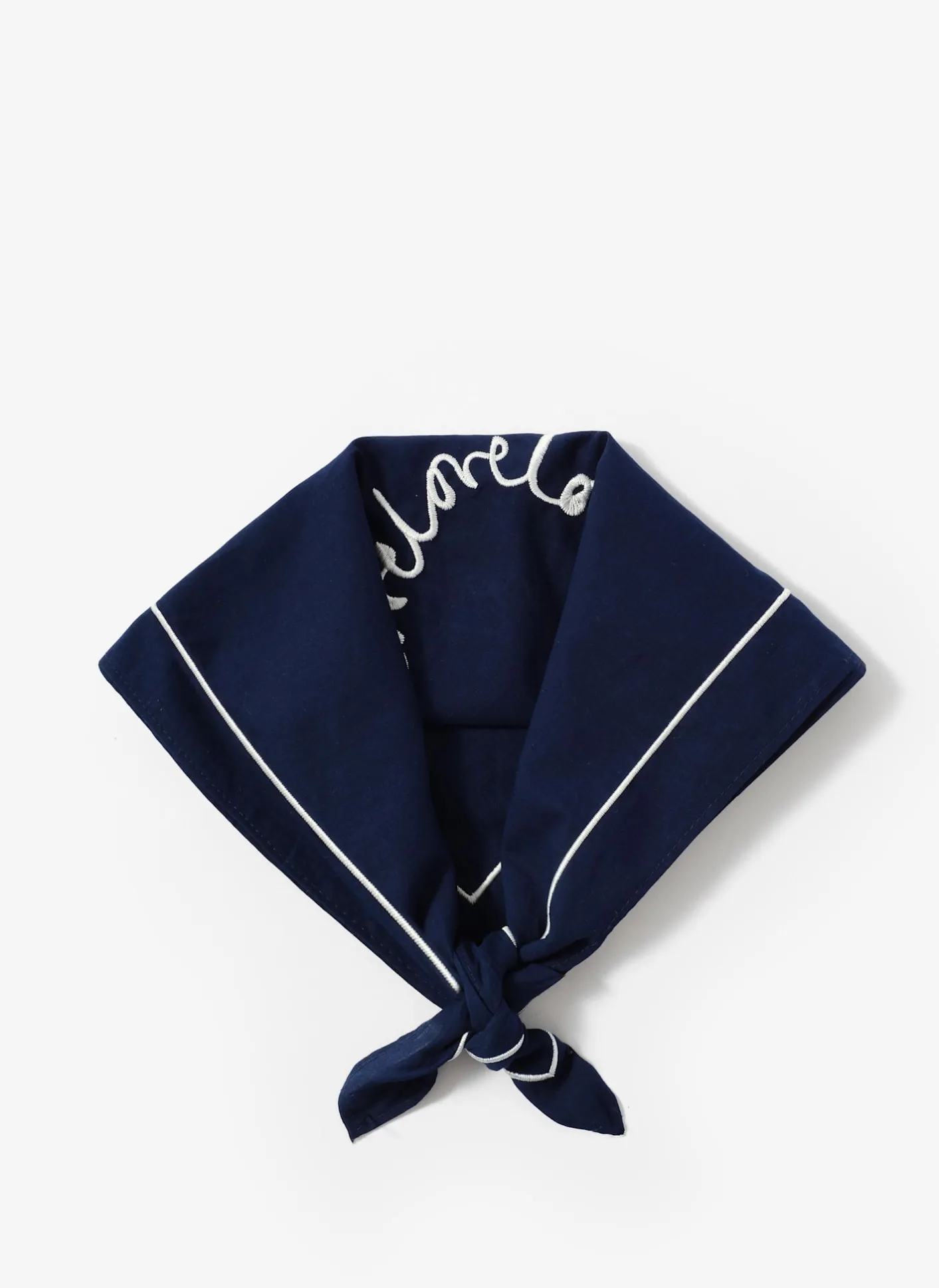 Cotton Heart Embroidered Square Scarf Scarves