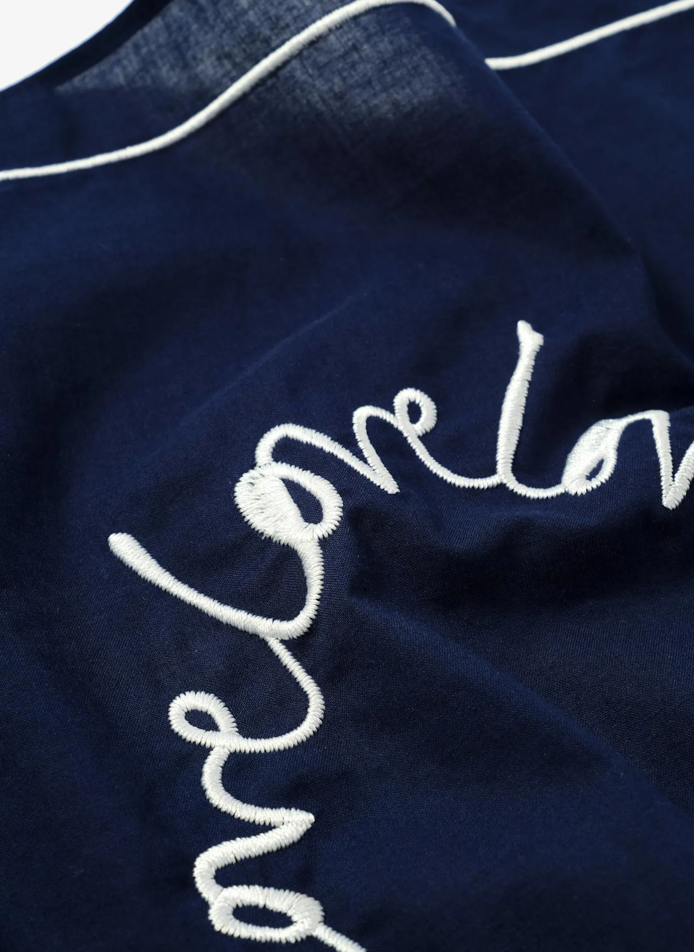 Cotton Heart Embroidered Square Scarf Scarves