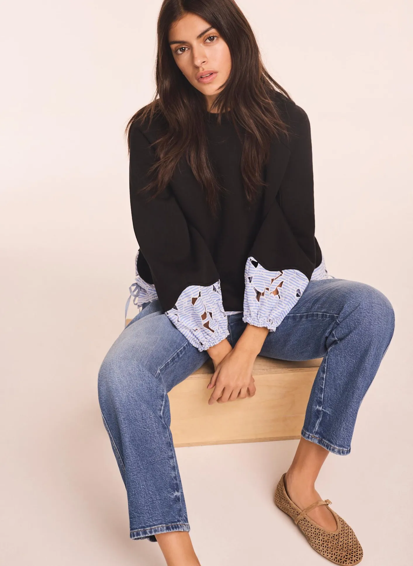 Outlet Embroidered Hem Sweatshirt Sweatshirts|Sweatshirts