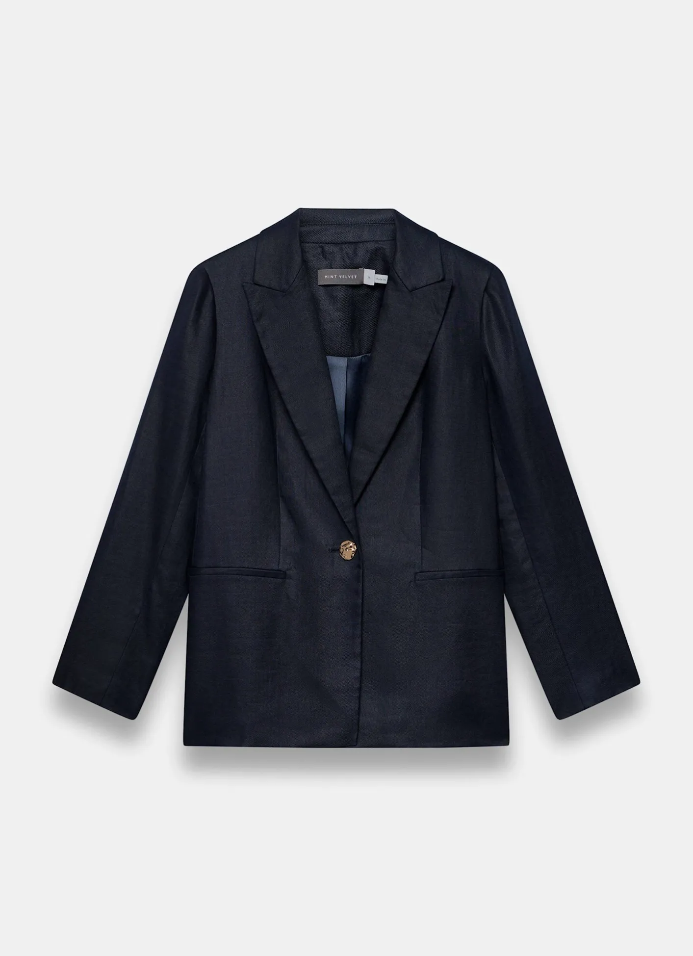 Online Ramie Single Breasted Blazer Jackets