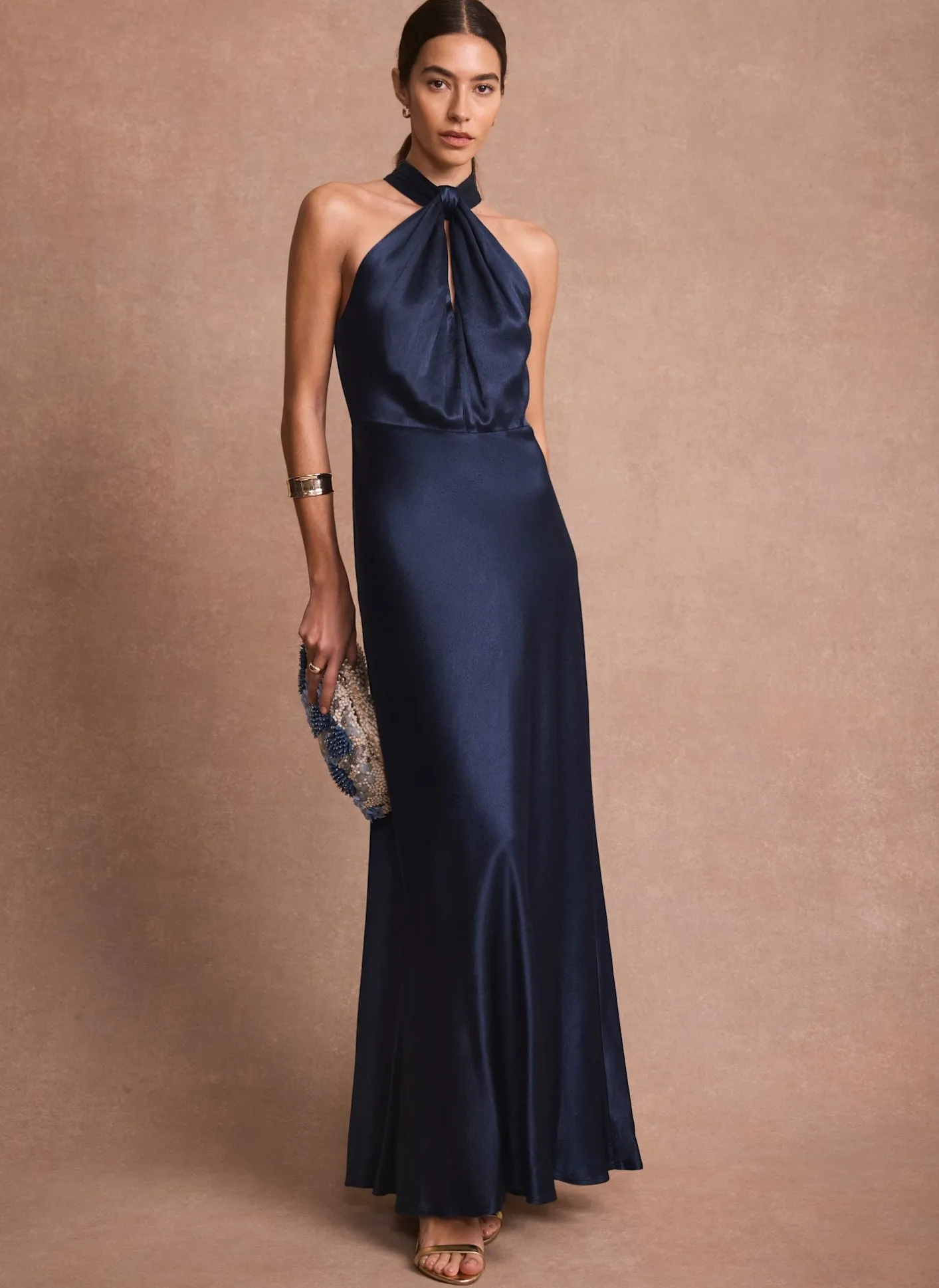 Sale Satin Halter Maxi Dress Occasion Dresses|Occasion Dresses