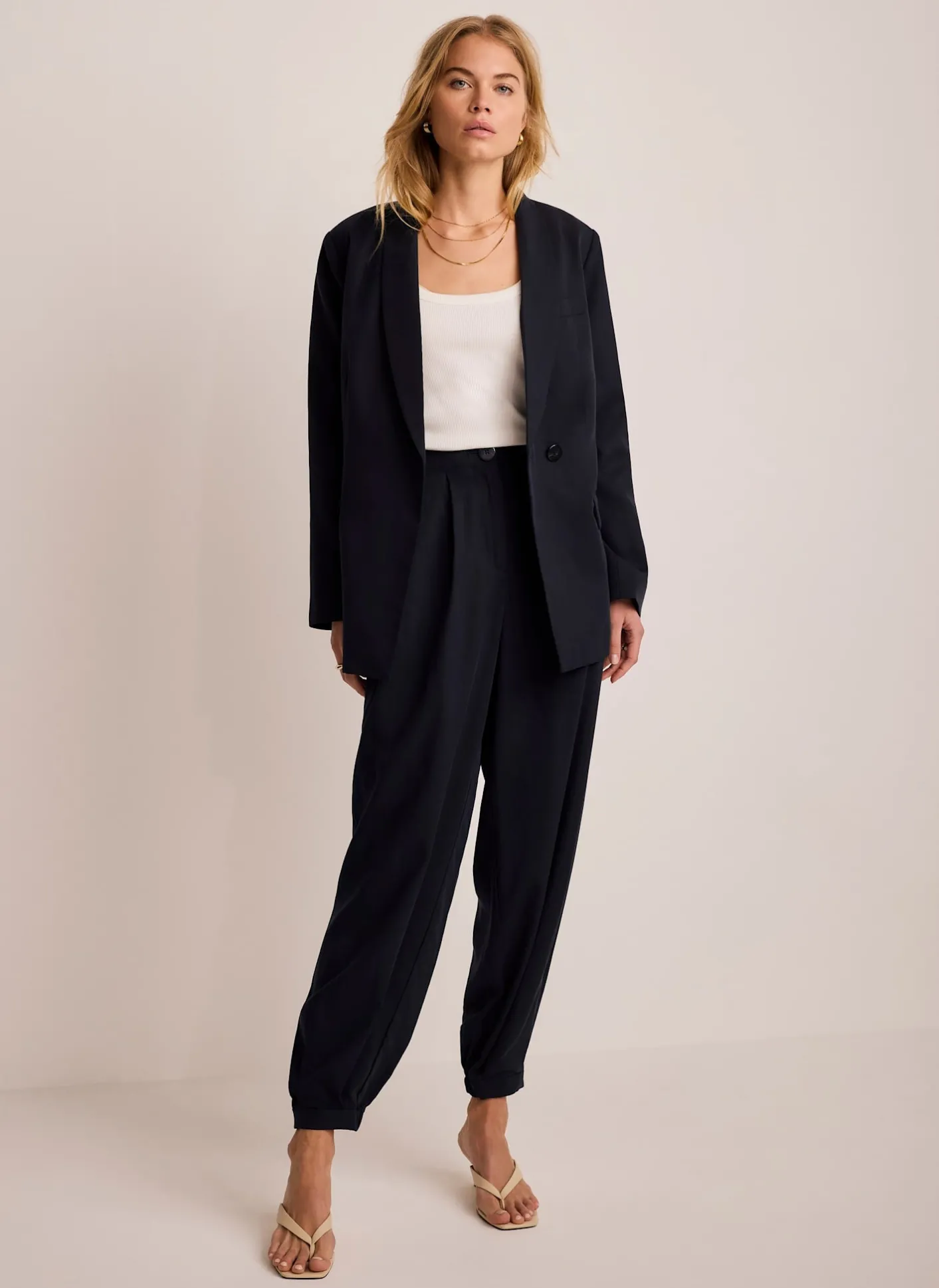 Sale Tapered Balloon Trousers Wide Leg Trousers|Trousers