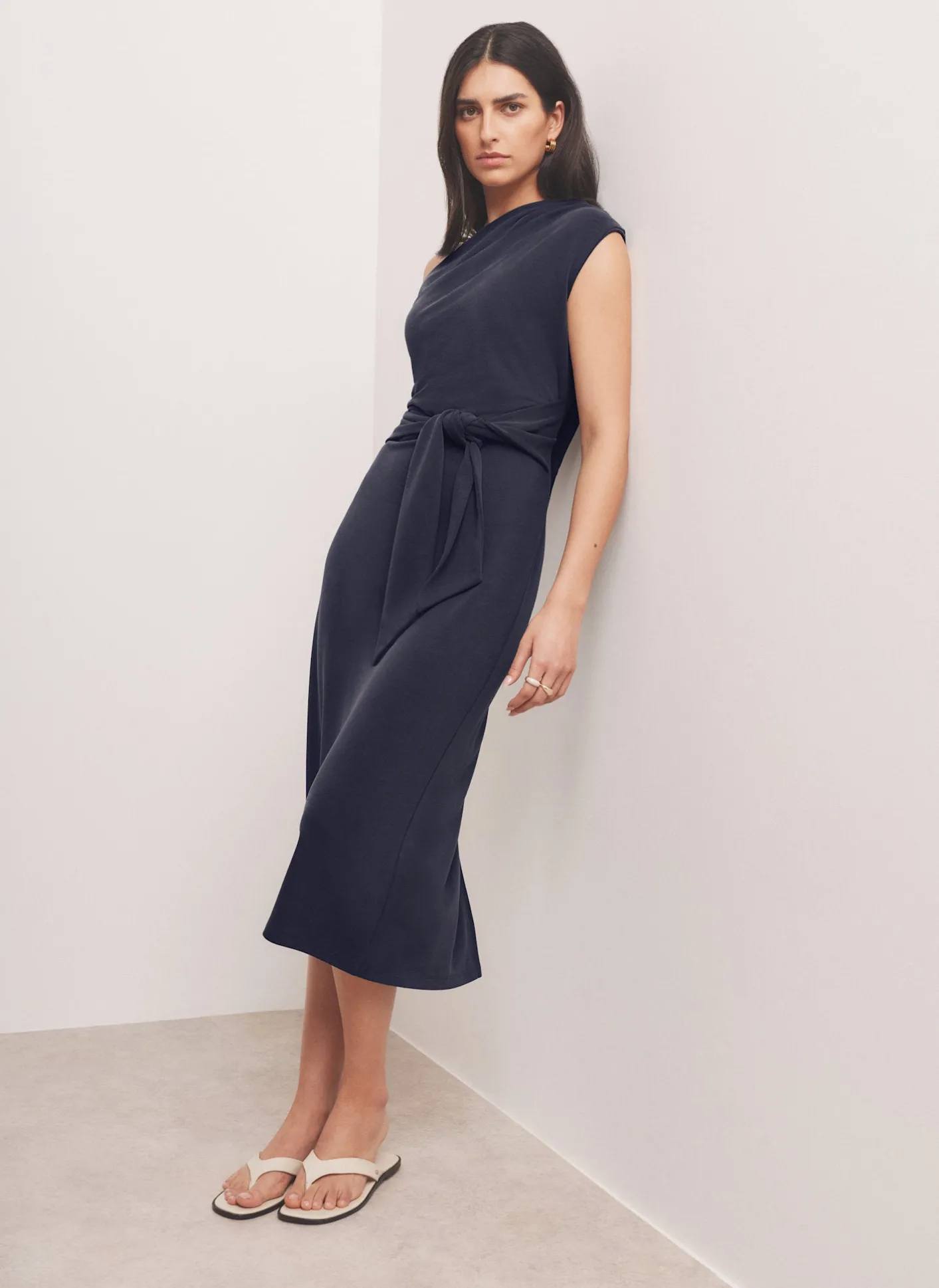 Clearance Tie Detail Midi Dress Midi Dresses