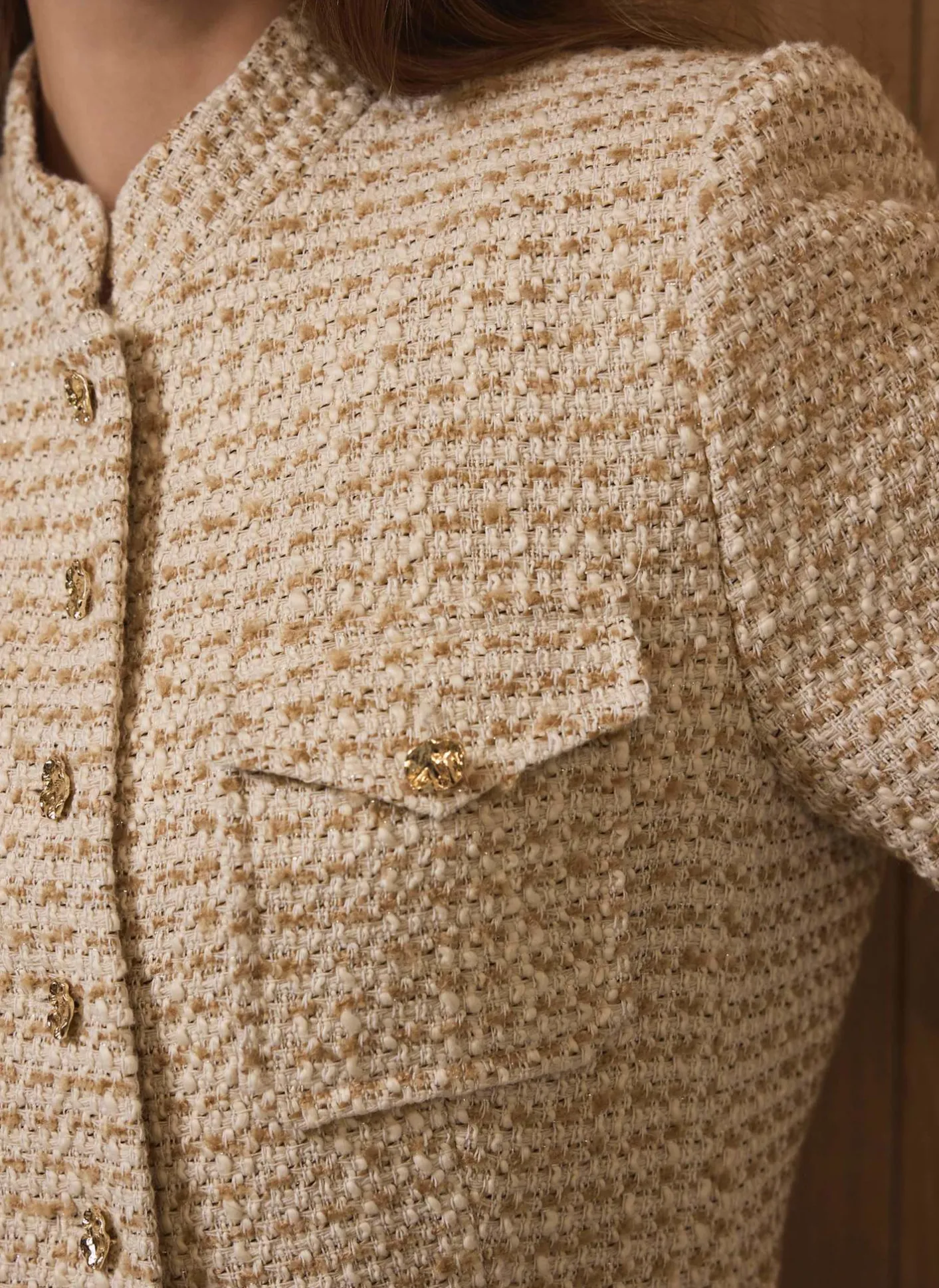 New Boucle Pocket Detail Jacket Jackets