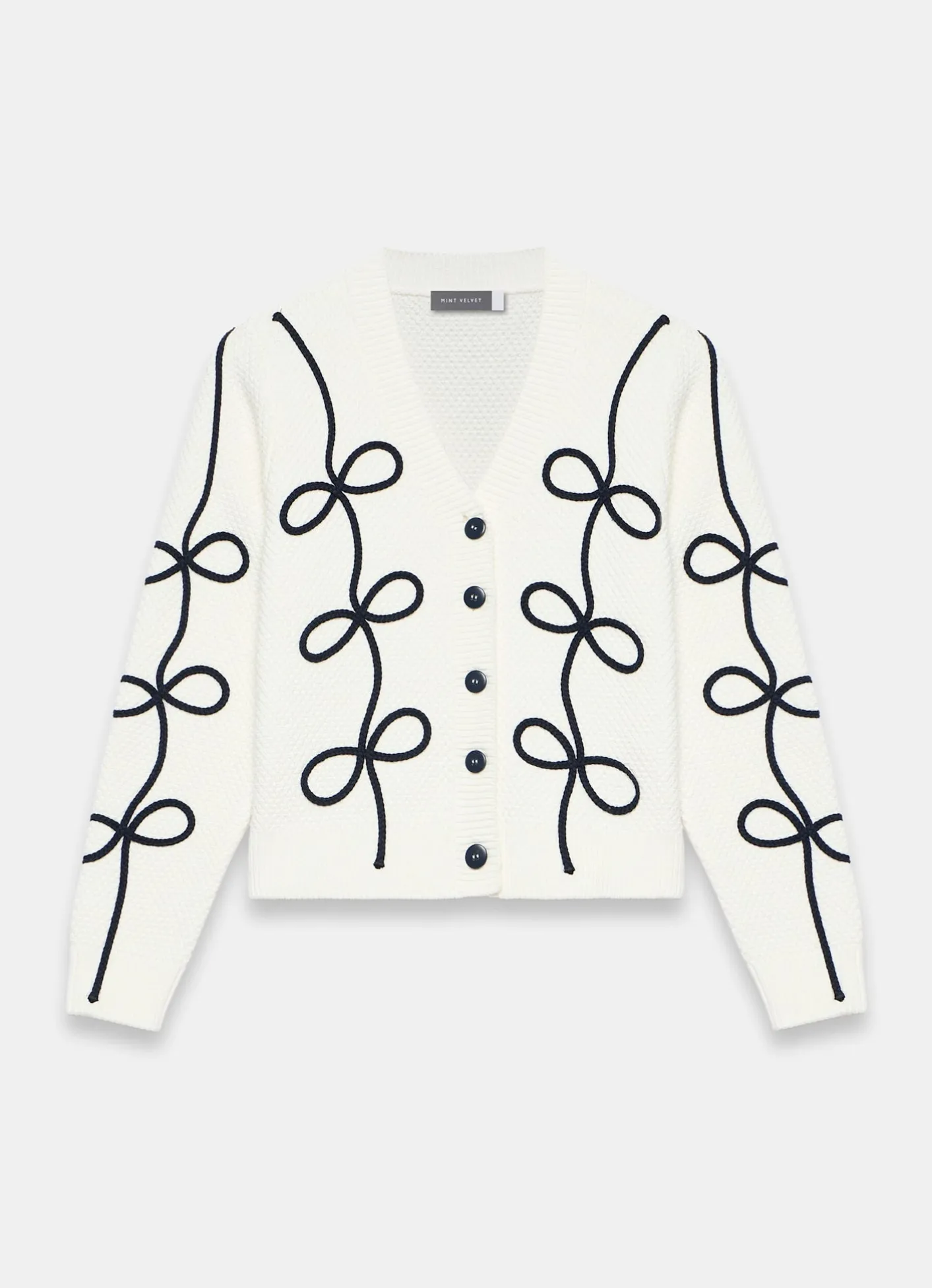 Discount Neutral Bow Detail Cardigan Cardigans|Jumpers & Cardigans