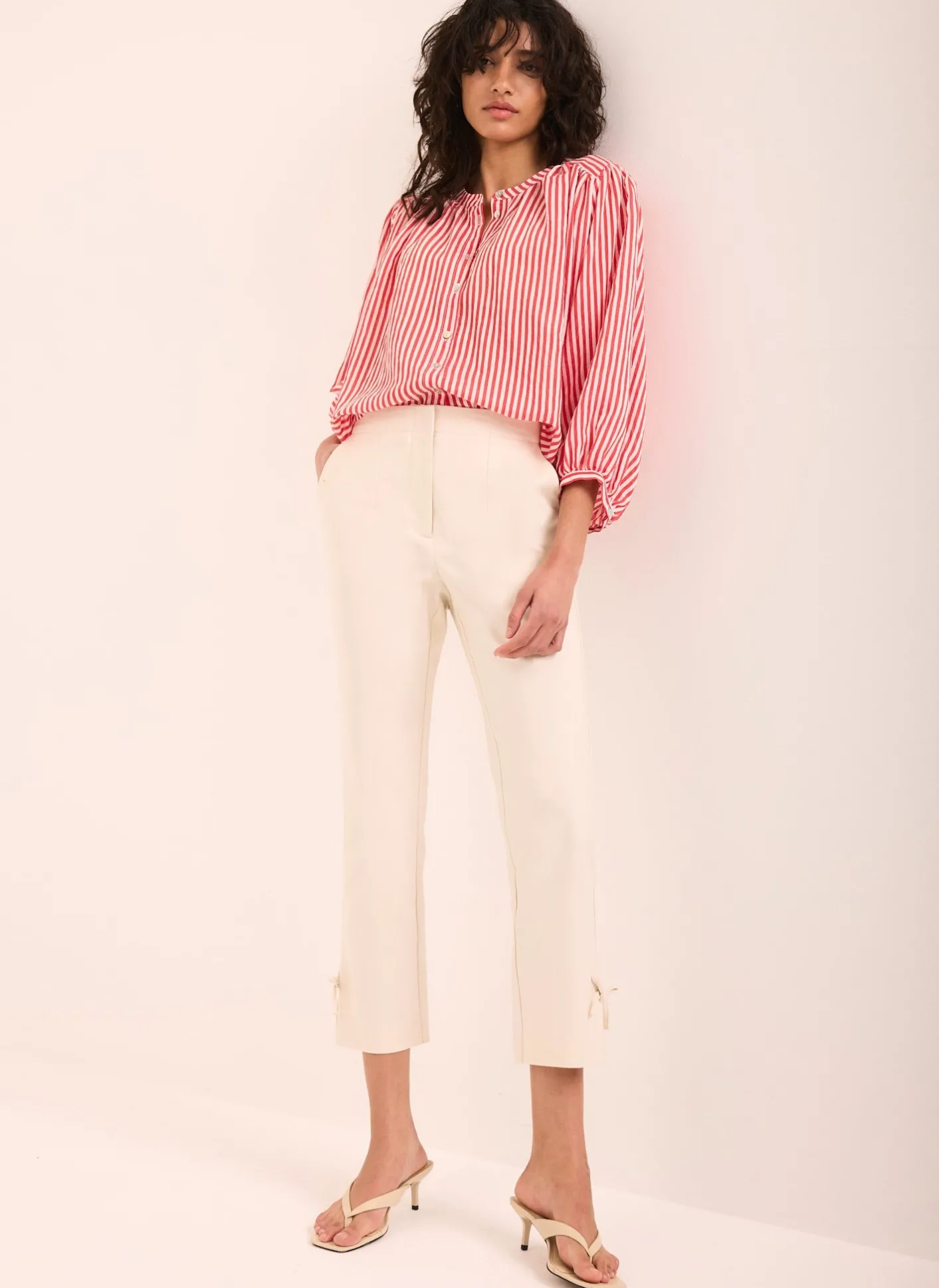 Hot Cotton Blend Capri Trousers Trousers