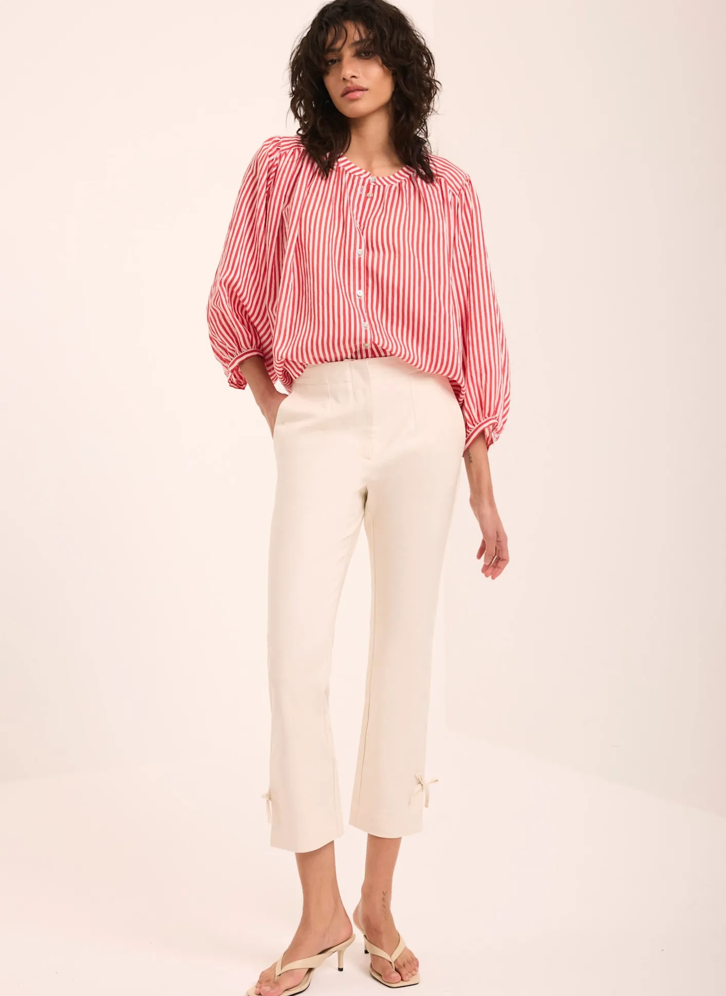 Hot Cotton Blend Capri Trousers Trousers
