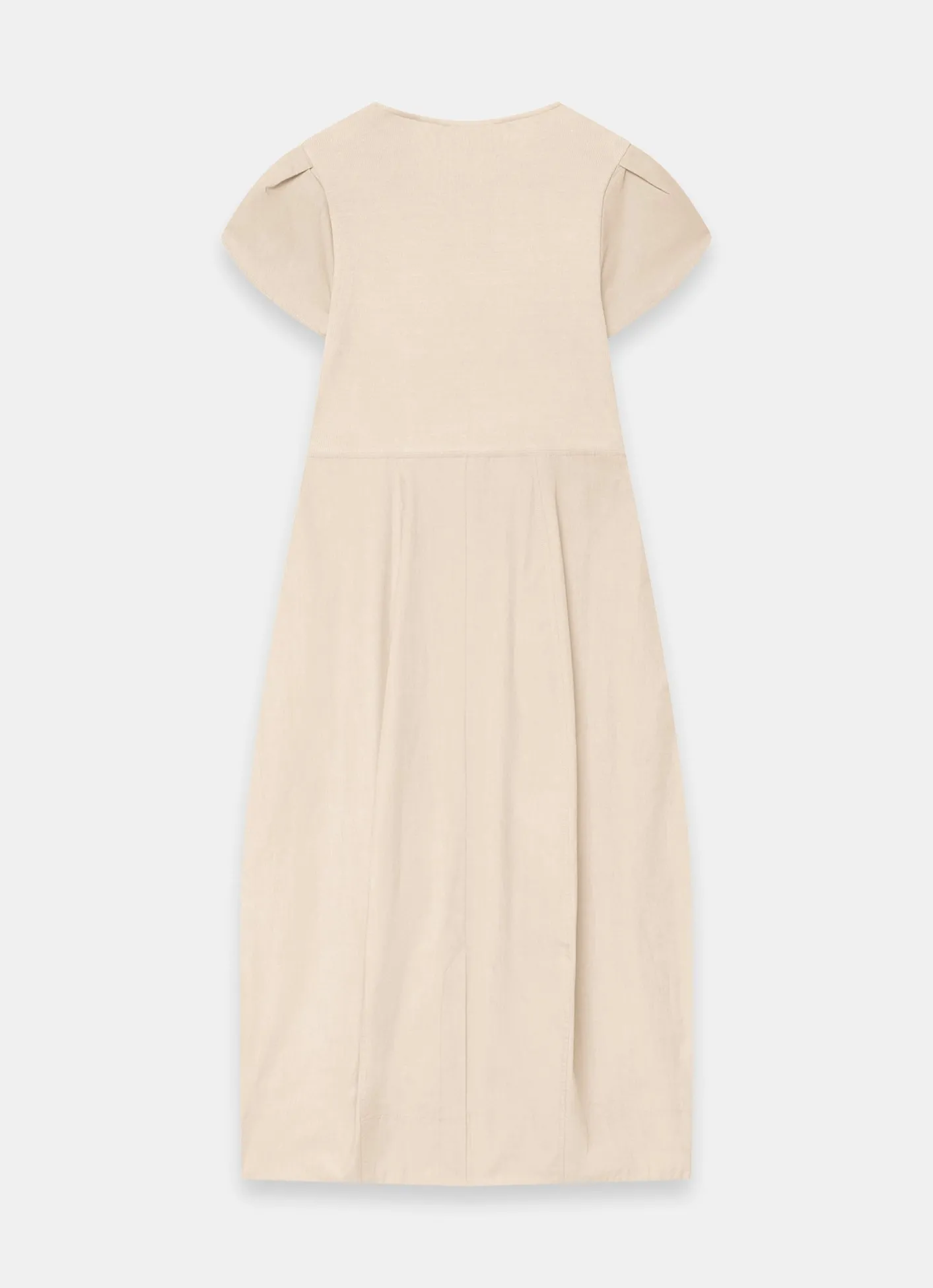 Best Neutral Cotton Blend Tulip Hem Midi Dress Midi Dresses