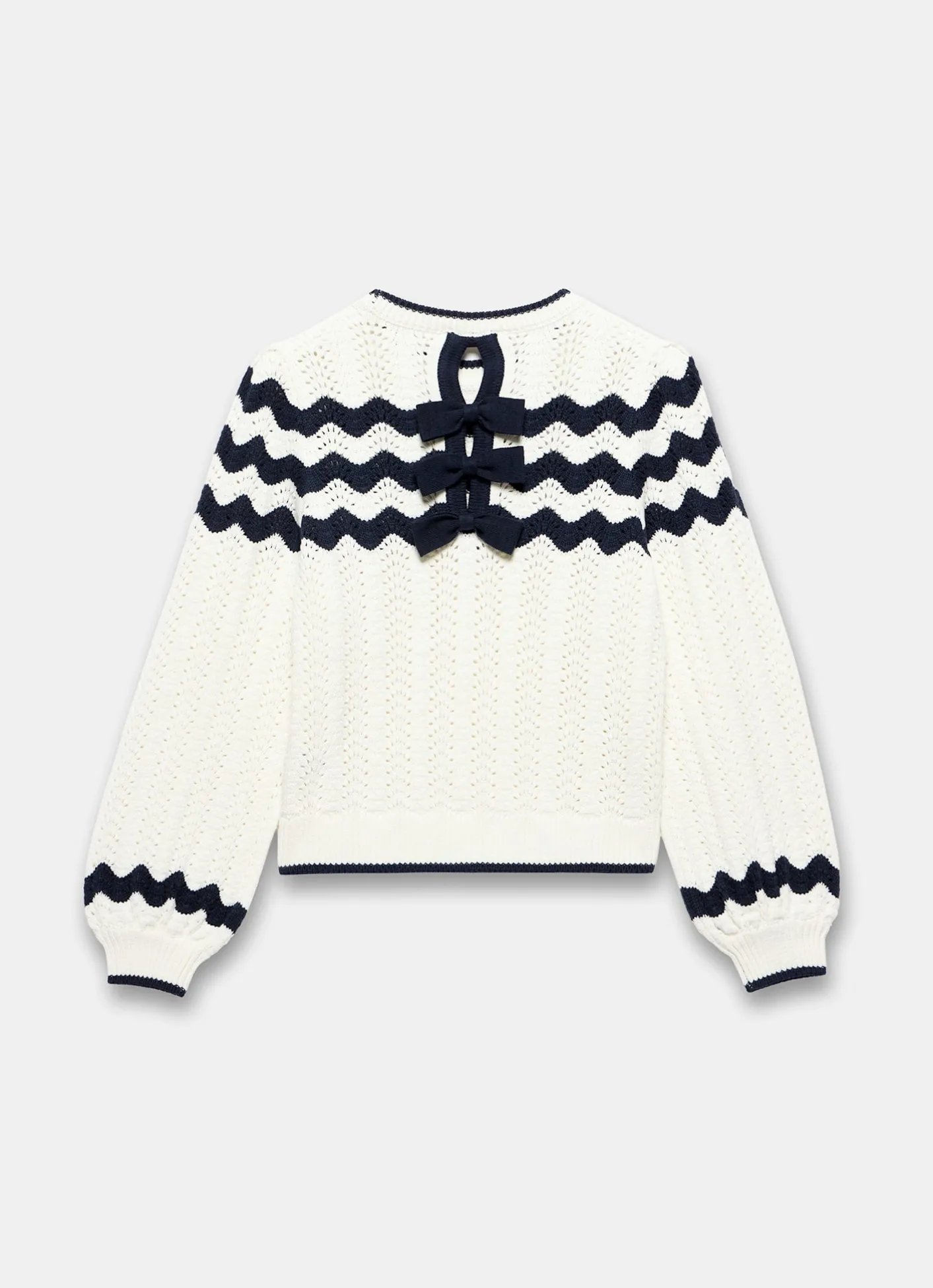Best Neutral Striped Bow Back Jumper Jumpers|Jumpers & Cardigans